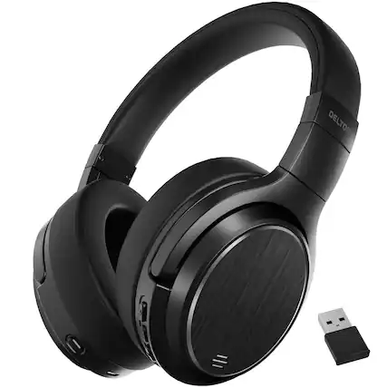 Front. Delton - Delton M101D Bluetooth Headphones, Wireless Over-Ear Headset for Home/Office (DBHM101D) - Black.