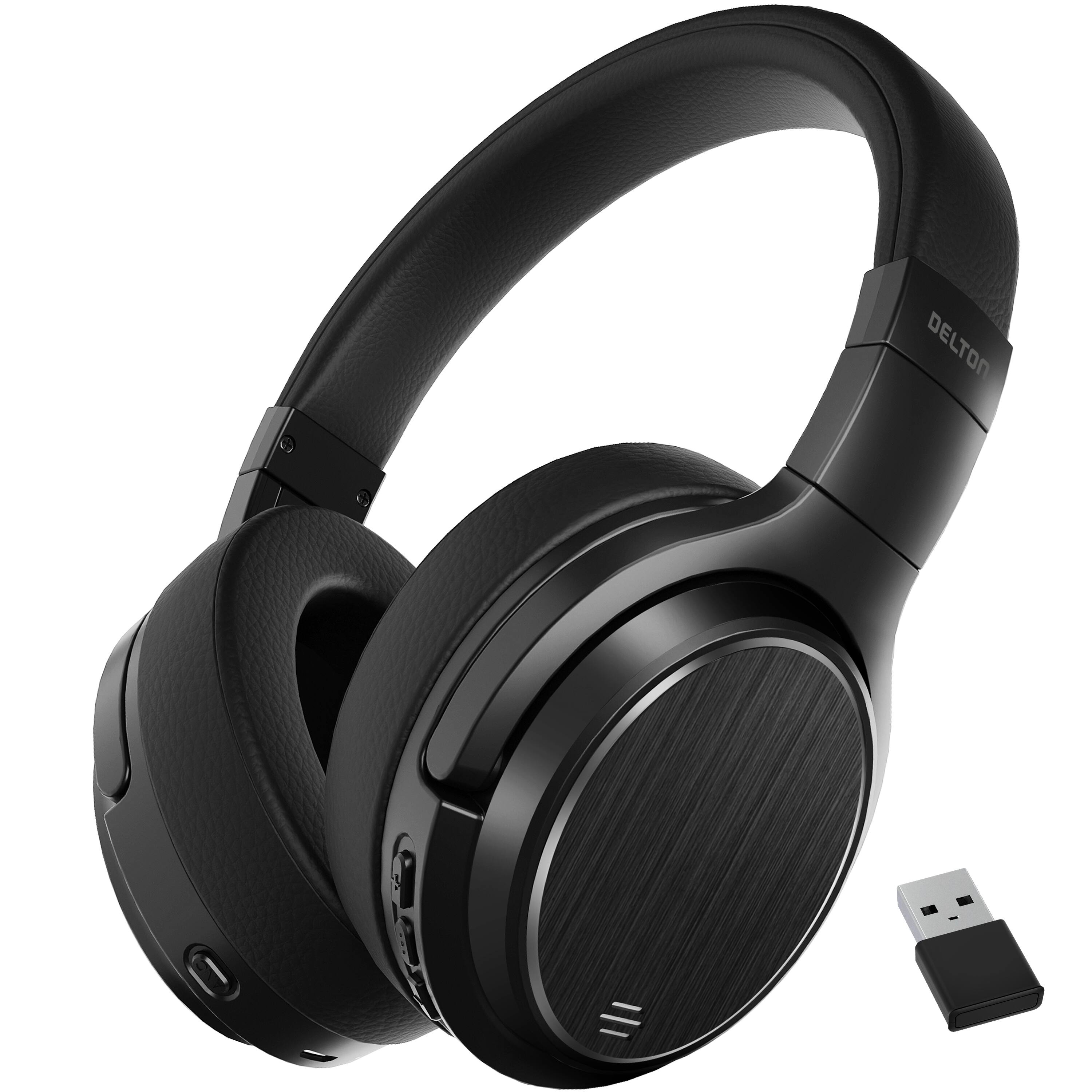 Front. Delton - Delton M101D Bluetooth Headphones, Wireless Over-Ear Headset for Home/Office (DBHM101D) - Black.