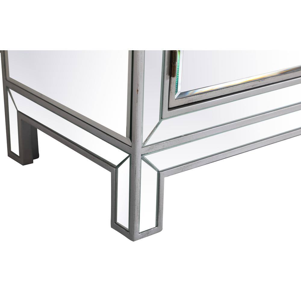Alt View 5. Elegant Decor - 29 in. mirrored cabinet in antique silver - Antique Silver.