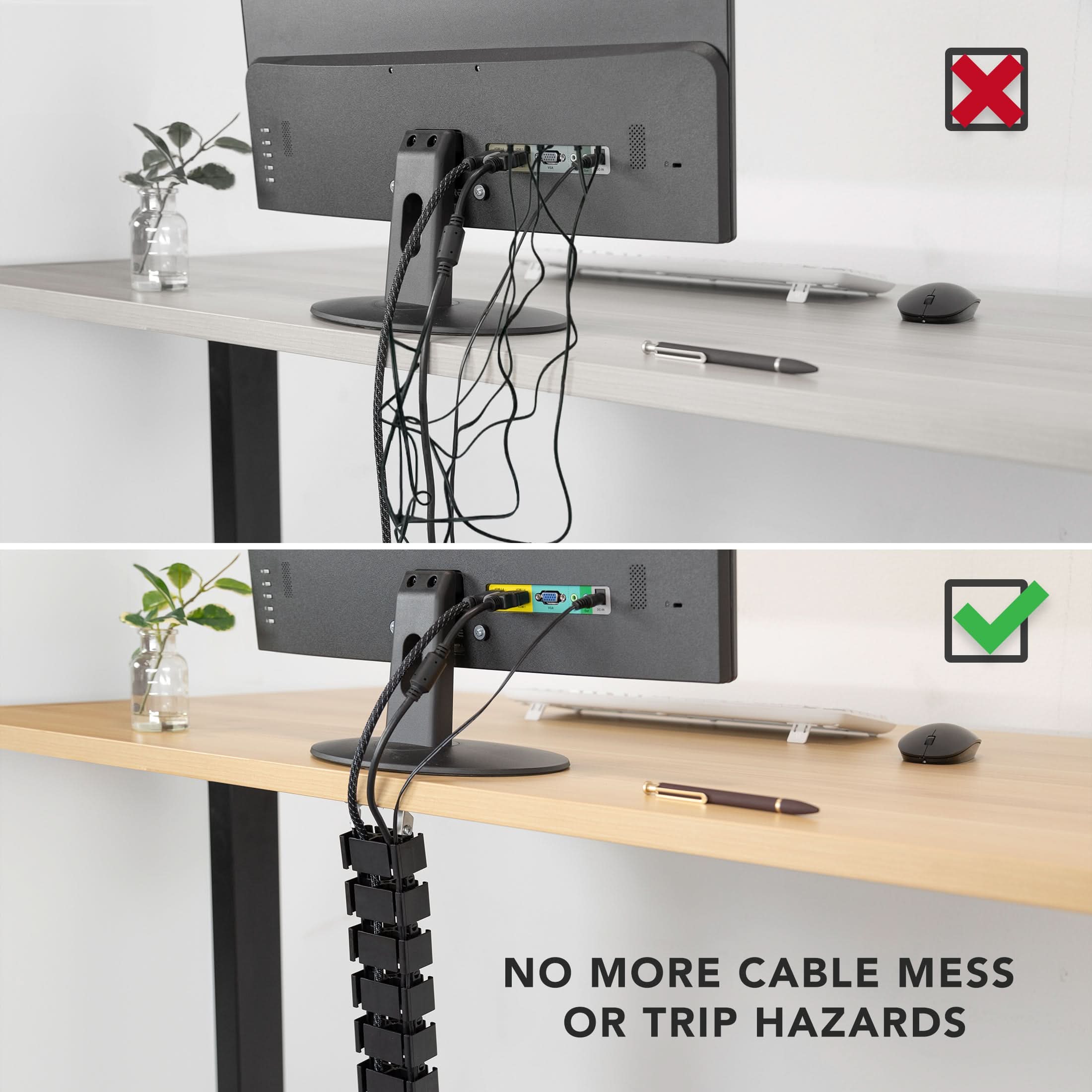 NO MORE CABLE MESS OR TRIP HAZARDS