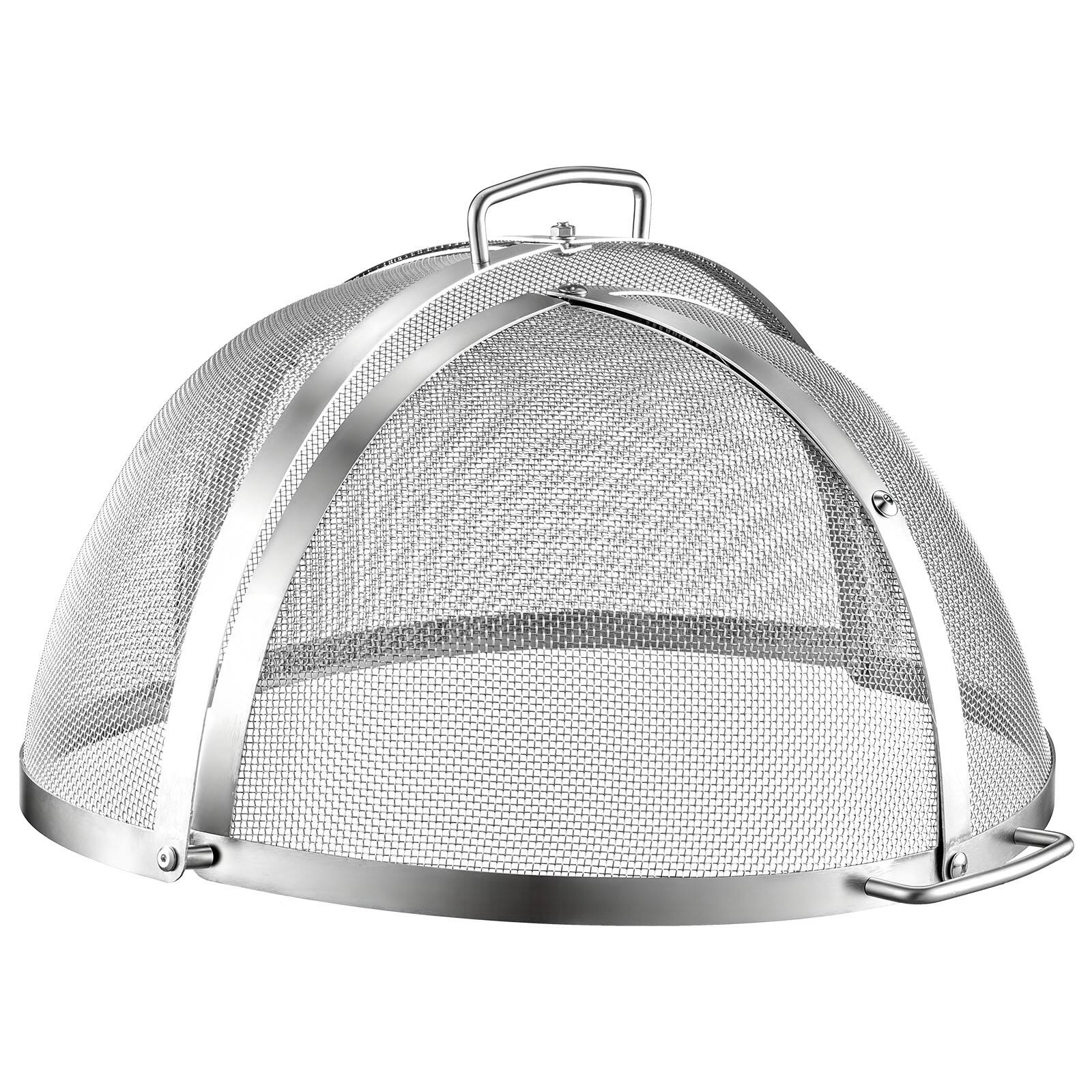Alt View 5. VEVOR - Fire Pit Spark Screen, 19 inch Dome, Stainless Steel Mesh Cover Lid, for Outdoor, Patio, Backyard, Camping, Party - Silver.