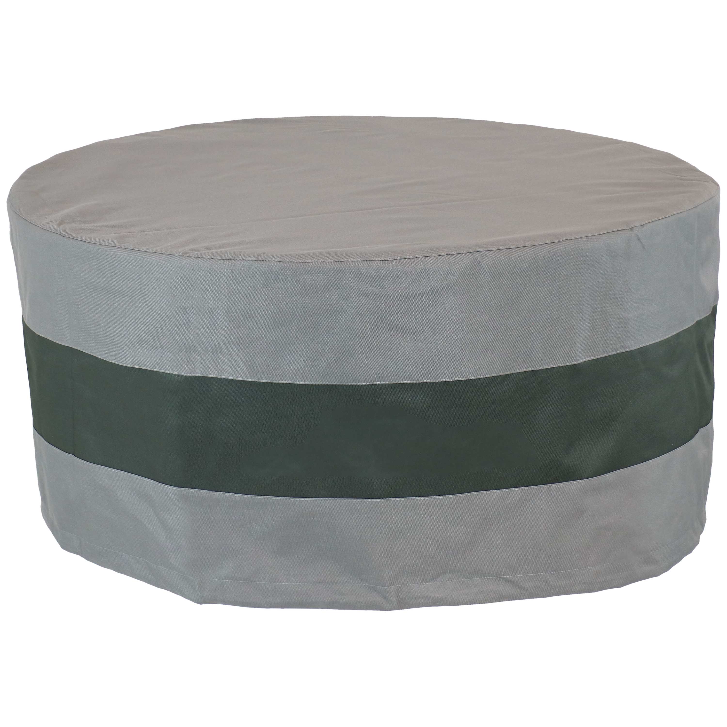 Alt View 5. Sunnydaze - 60 in 2-Tone Polyester Round Outdoor Fire Pit Cover - Green and Gray.