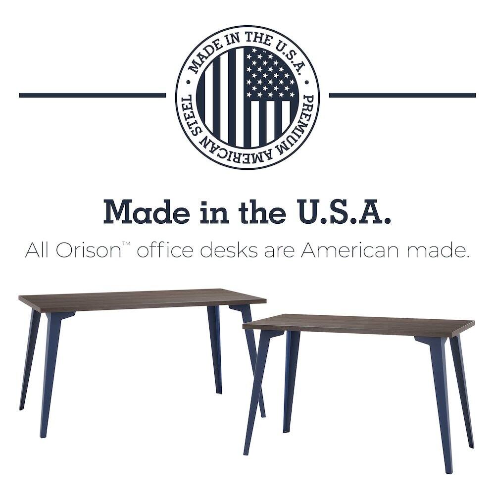 Made in the U.S.A.  
All Orison™ office desks are American made.