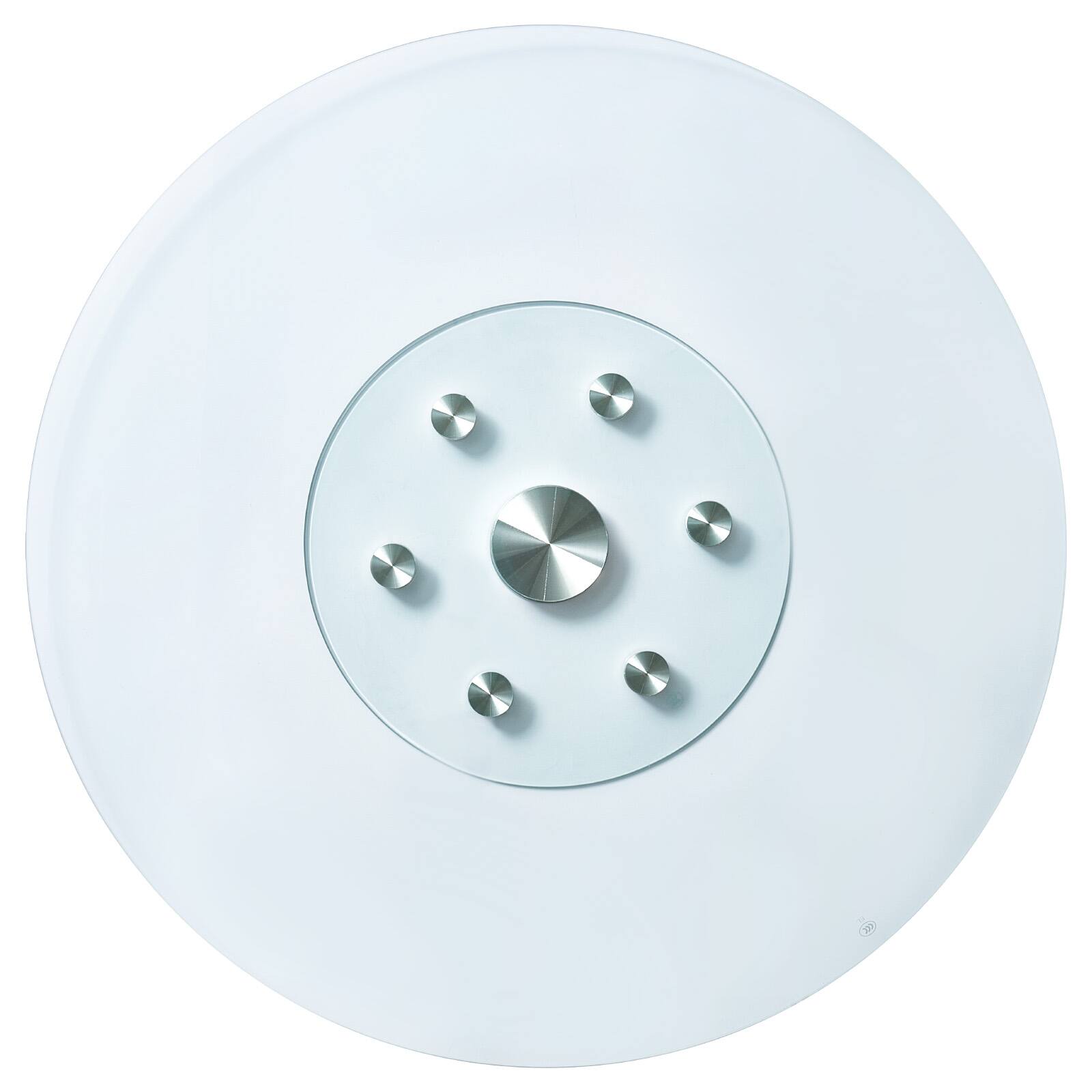 Alt View 5. VEVOR - 40 in Glass Lazy Susan Turntable, Tempered Glass Dining Table Centerpiece with 6 Rotating Wheels, 360° Spin Tabletop - Transparent.