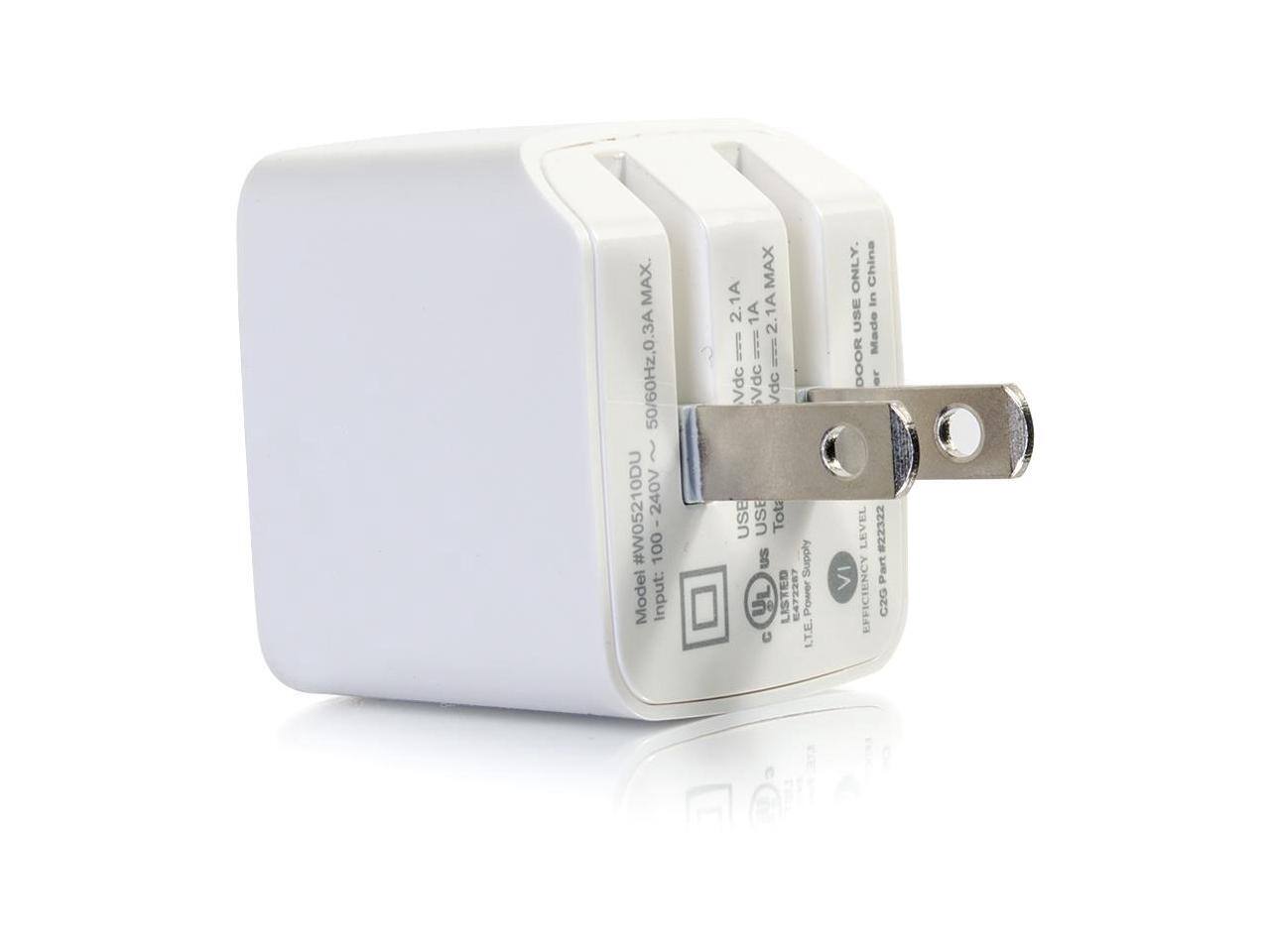 MAX 50/60Hz 0.3A 2.1A 2.1A 2.1A  
240V  
Model #W05210DU  
Input: 100-240V  
Made in China  
DOOR USE ONLY  
C2G Efficiency Level 2  
Part #22322  
LISTED  
LTE Power Supply  
USE USE USE