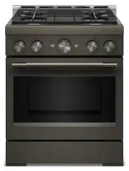 KitchenAid - 4.1 Cu. Ft Commercial Gas Range with No Preheat Air Fry Mode and 4 Burner - Black Ore