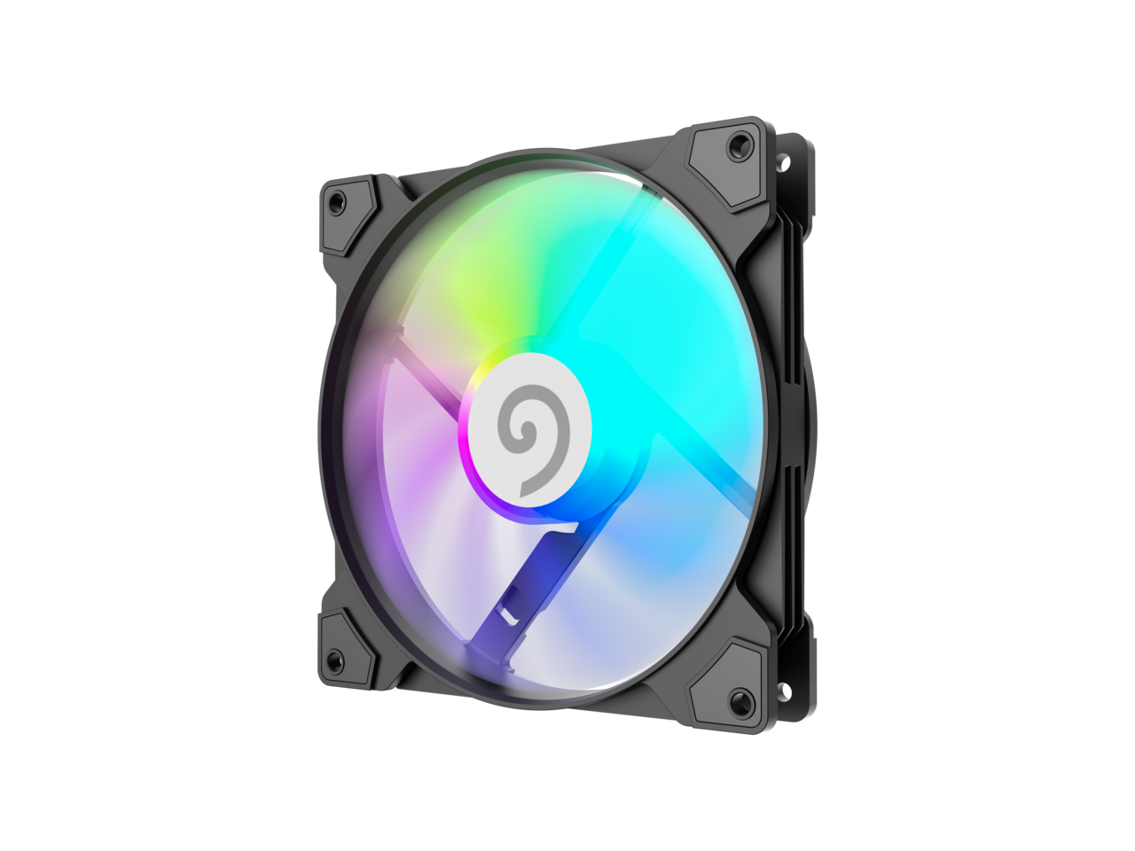 Alt View 4. GAMEMAX - GAMEMAX FN14A-S5, 120mm White frame ARGB Fan - High-Performance Cooling Fan for PC Case Addressable RGB LED Case Fan - White.