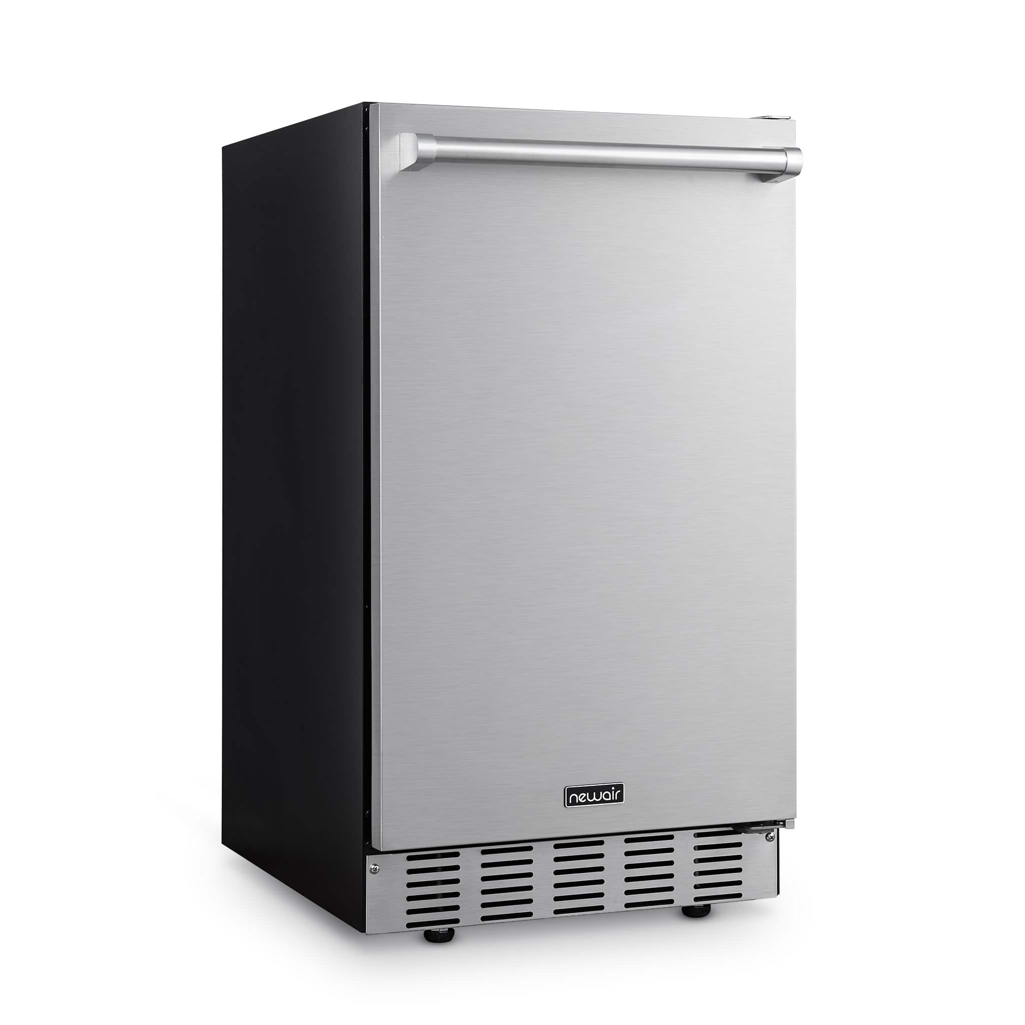 NewAir - 18” Undercounter Clear Ice Maker, 62–100 lbs. per Day, Outdoor-Rated Built-In or Freestanding - Stainless Steel