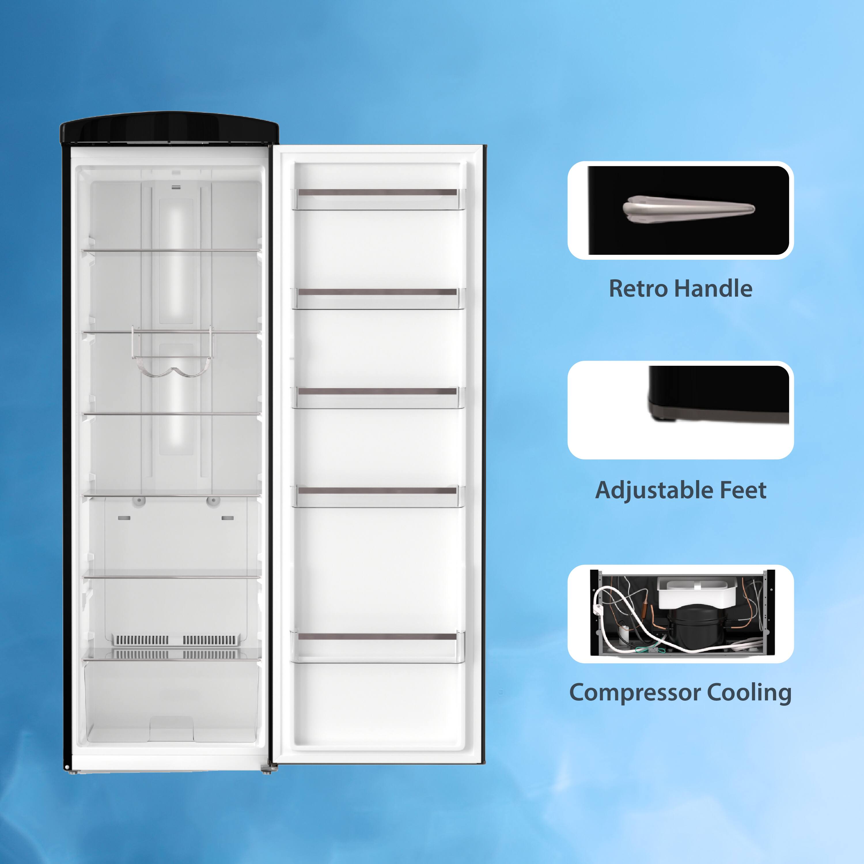 Retro Handle  
Adjustable Feet  
Compressor Cooling
