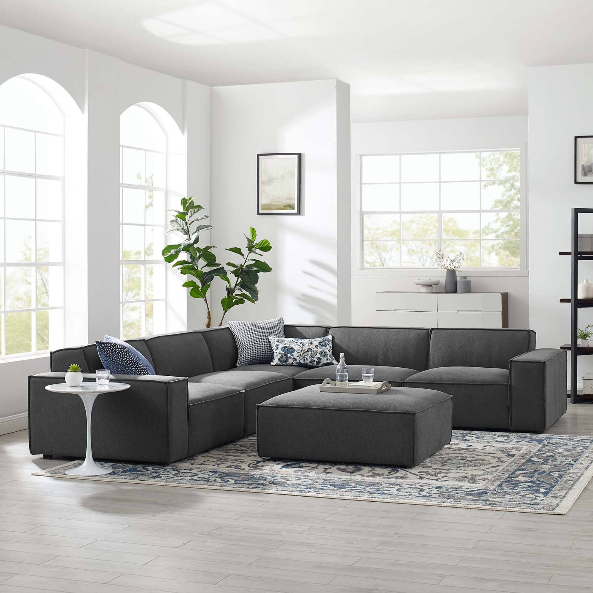 Alt View 9. Modway - Restore 6-Piece Sectional Sofa by Modway - Brown.