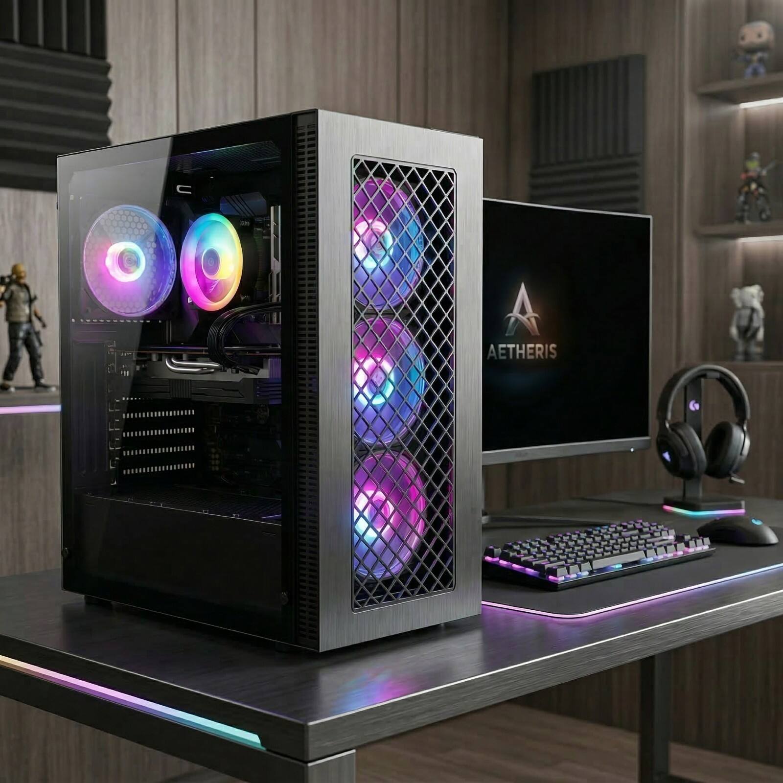 Alt View 1. STGAubron - STGAubron Gaming PC Computer Desktop, Intel Core I7 8th Gen up to 4.1Ghz, Radeon RX 5700 8G, 16G DDR4, 512G SSD, Win11H - Black.