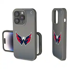 Keyscaper - NHL - Washington Capitals Linen Logo iPhone Soft Touch Case - 14 Plus - Gray