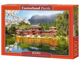 Castorland - 1000 Piece Jigsaw puzzle, Replica of the Old Byodi-on Temple, Memorial Park Kahaluu, Hawaii, C-101726-2 - Red