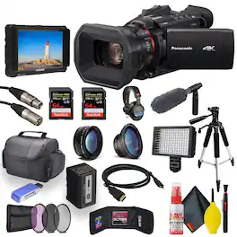 Panasonic - HC-X1500 4K Professional Camcorder with 24x Optical Zoom Pro Bundle