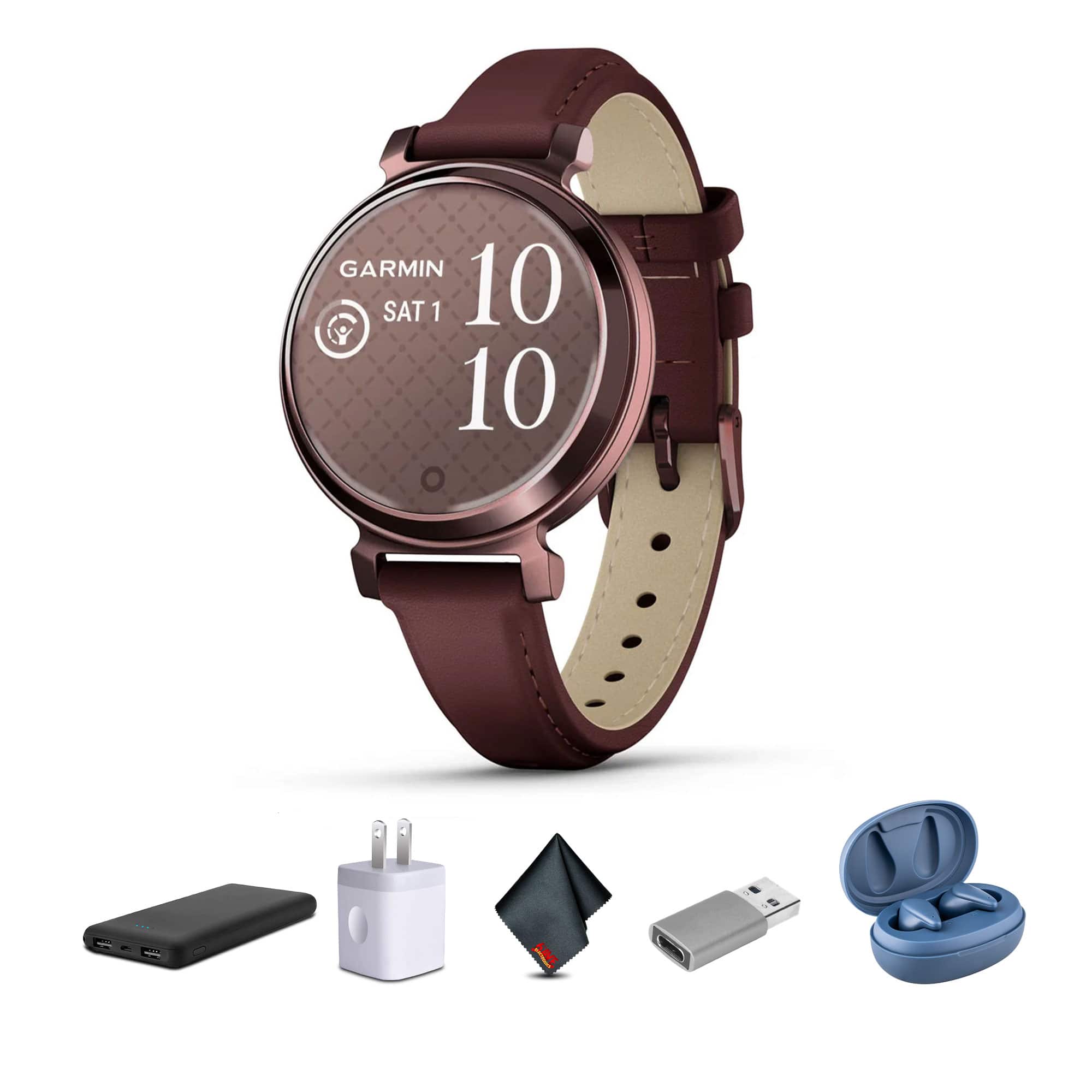 Garmin - Lily 2 Classic, Small and Stylish Smartwatch Dark Bronze with Mulberry Leather Band Bundle - Mulberry - (2025) price history on PriceWatchPro