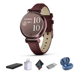 Garmin - Lily 2 Classic, Small and Stylish Smartwatch Dark Bronze with Mulberry Leather Band Bundle - options - (2024)