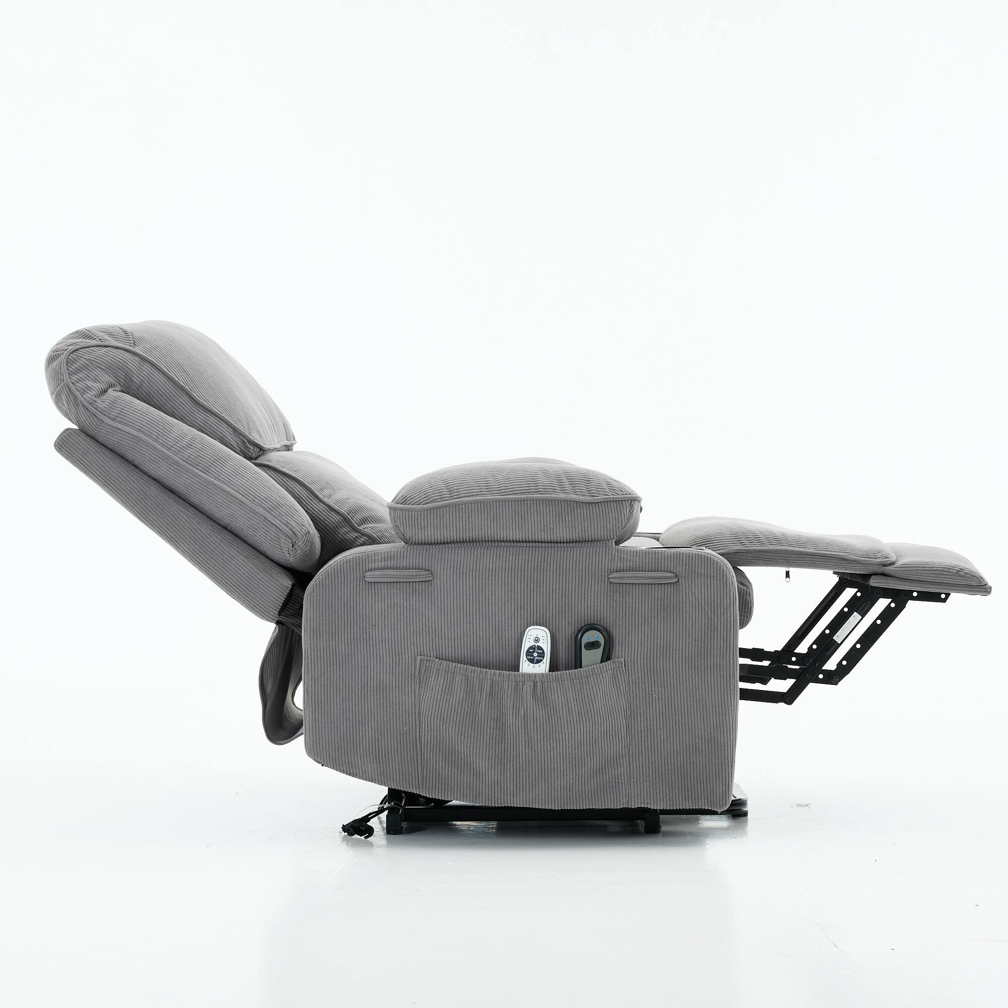 Alt View 1. GOODSILO - Remote-Controlled Power Lift Recliner Chair with Heating and Massage for Elderly and Seniors - Gray.