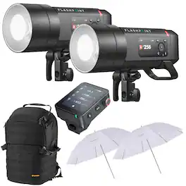 Flashpoint - XPLOR 400 Pro II R2 TTL Flash, 2-Pack w/Wireless Trigger f/Nikon, Backpack