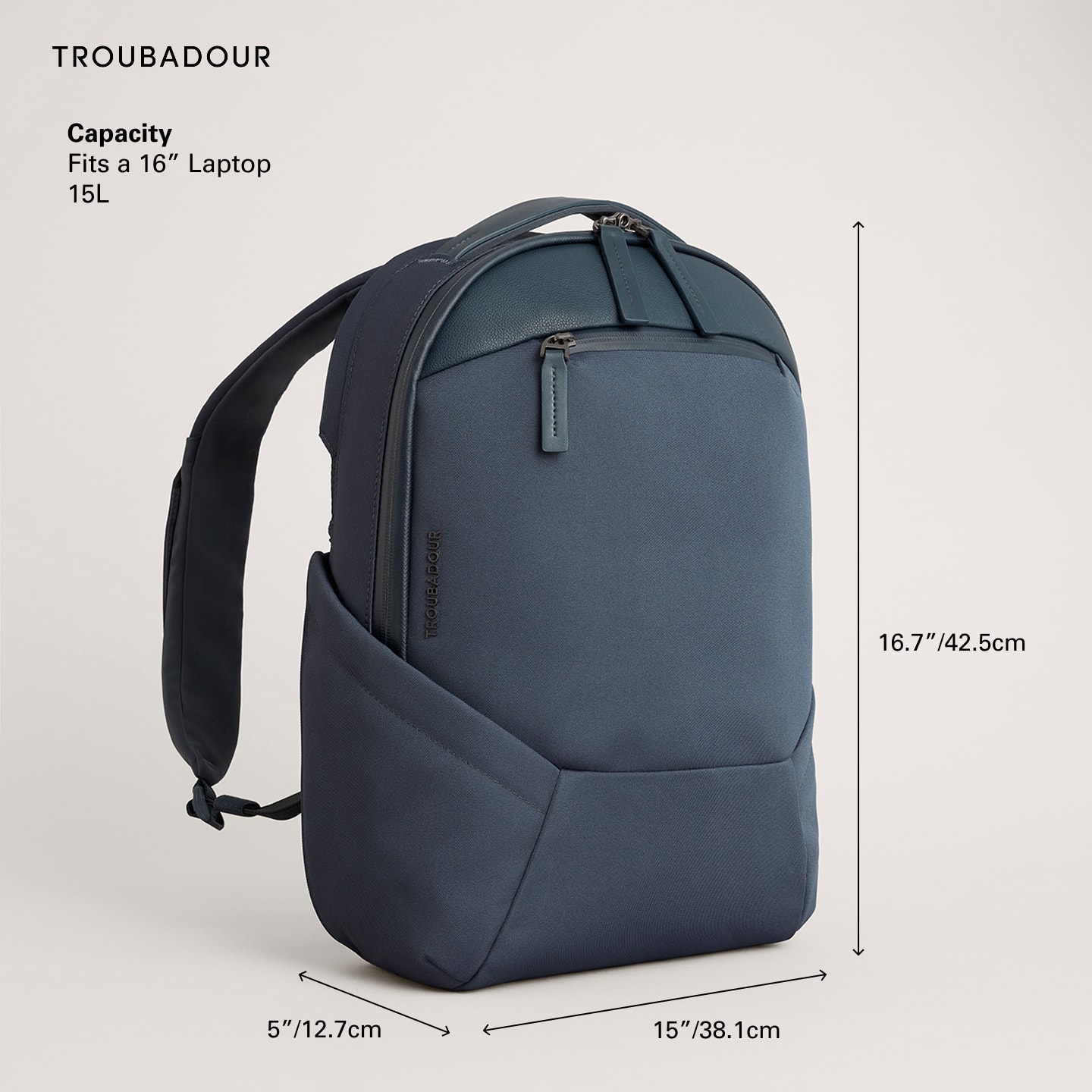 Troubadour Apex Compact Laptop Backpack 4.0 Basalt 1082BST0625