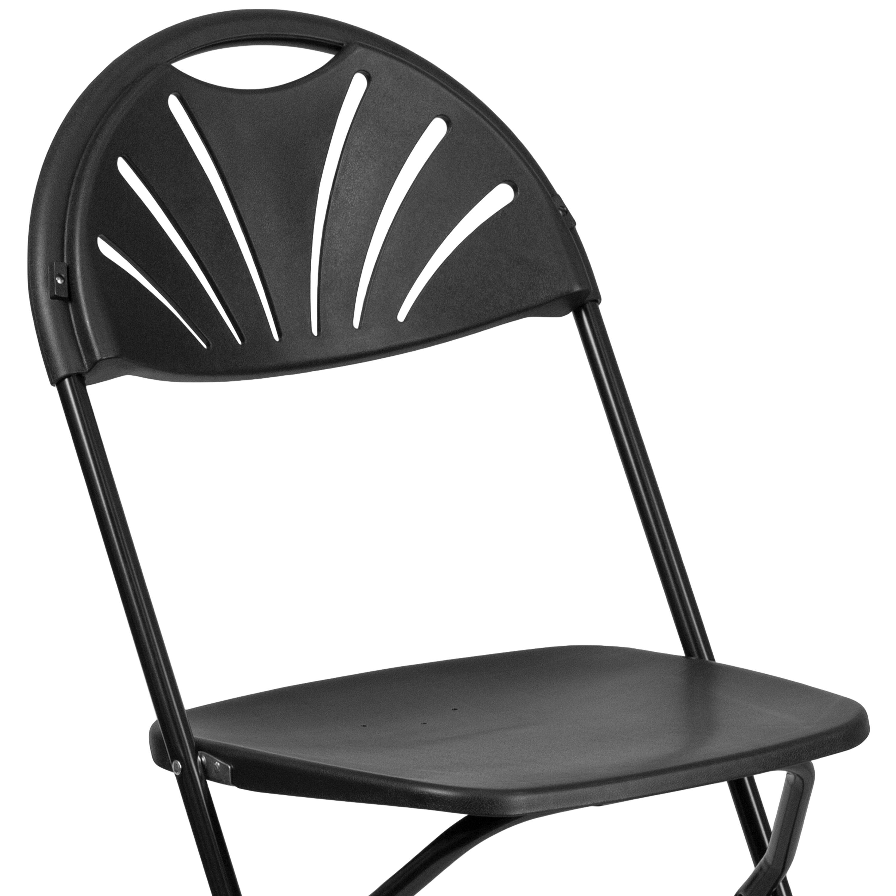 Alt View 9. Emma + Oliver - 2 Pack Wedding Party Event Fan Back Plastic Folding Chair Home Office - Black.