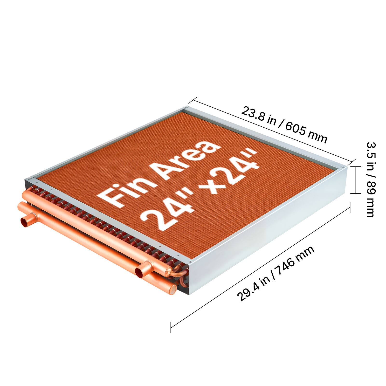23.8 in / 605 mm  
Fin Area 24" x 24"  
3.5 in / 89 mm  
29.4 in / 746 mm