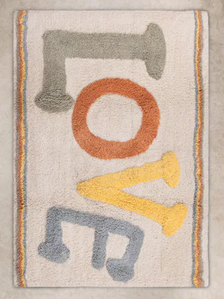 Front. GAURI KOHLI - Love Bath Mat - Multicolored.