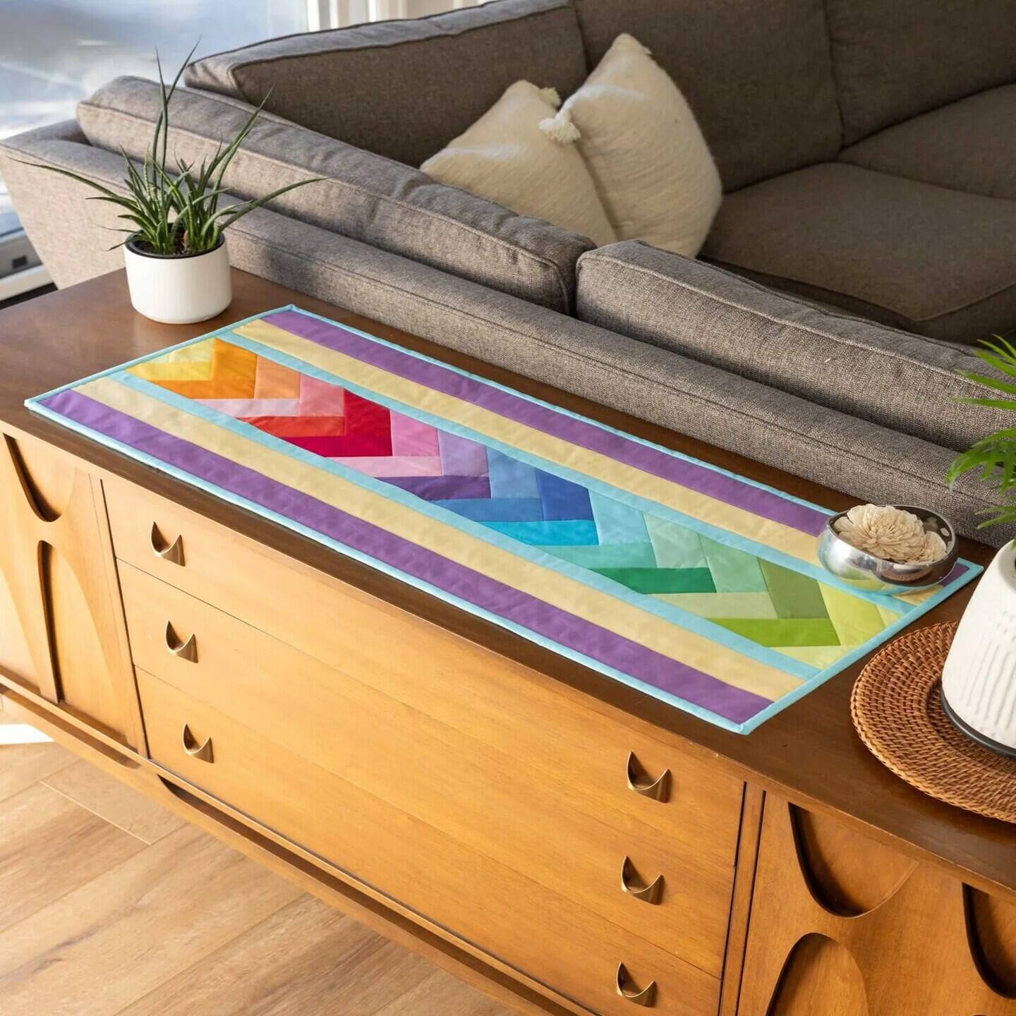 Back. AccuQuilt - June Tailor Quilt As You Go Table Runner Quilt Pattern Venice - Multi.