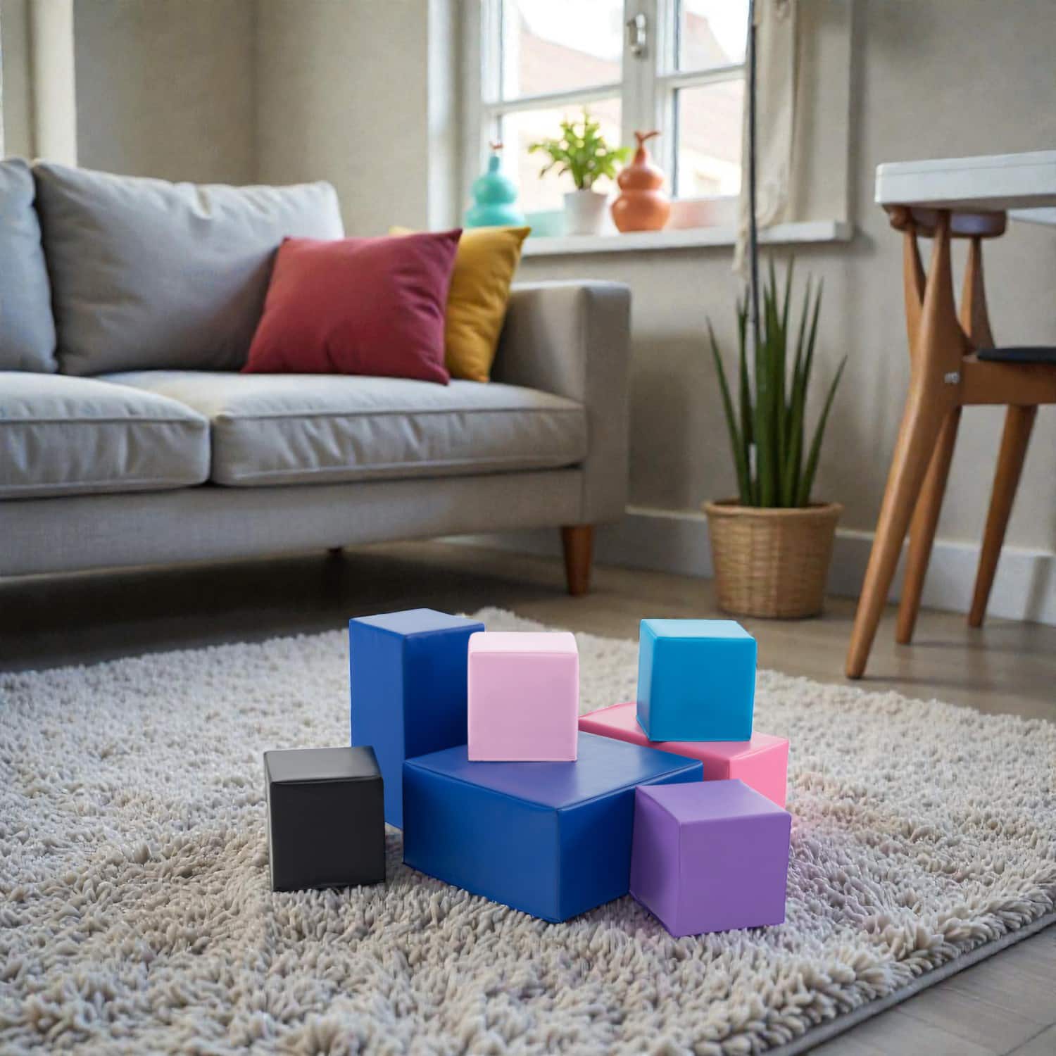 BreeBe - 7-Piece Jumbo Foam Blocks Set for Toddlers and Children - Multicolor