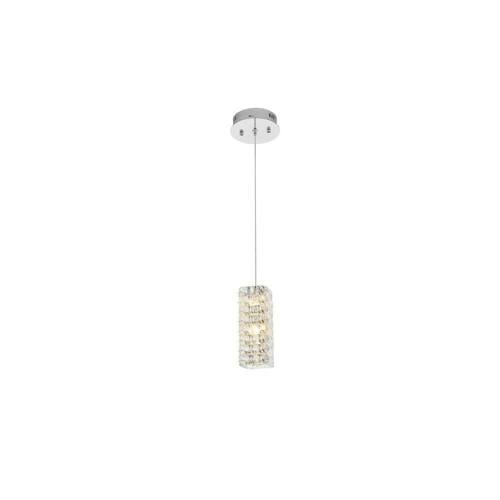 Left. Elegant Lighting - Aston 6.5 inch LED Pendant in Chrome - Chrome.