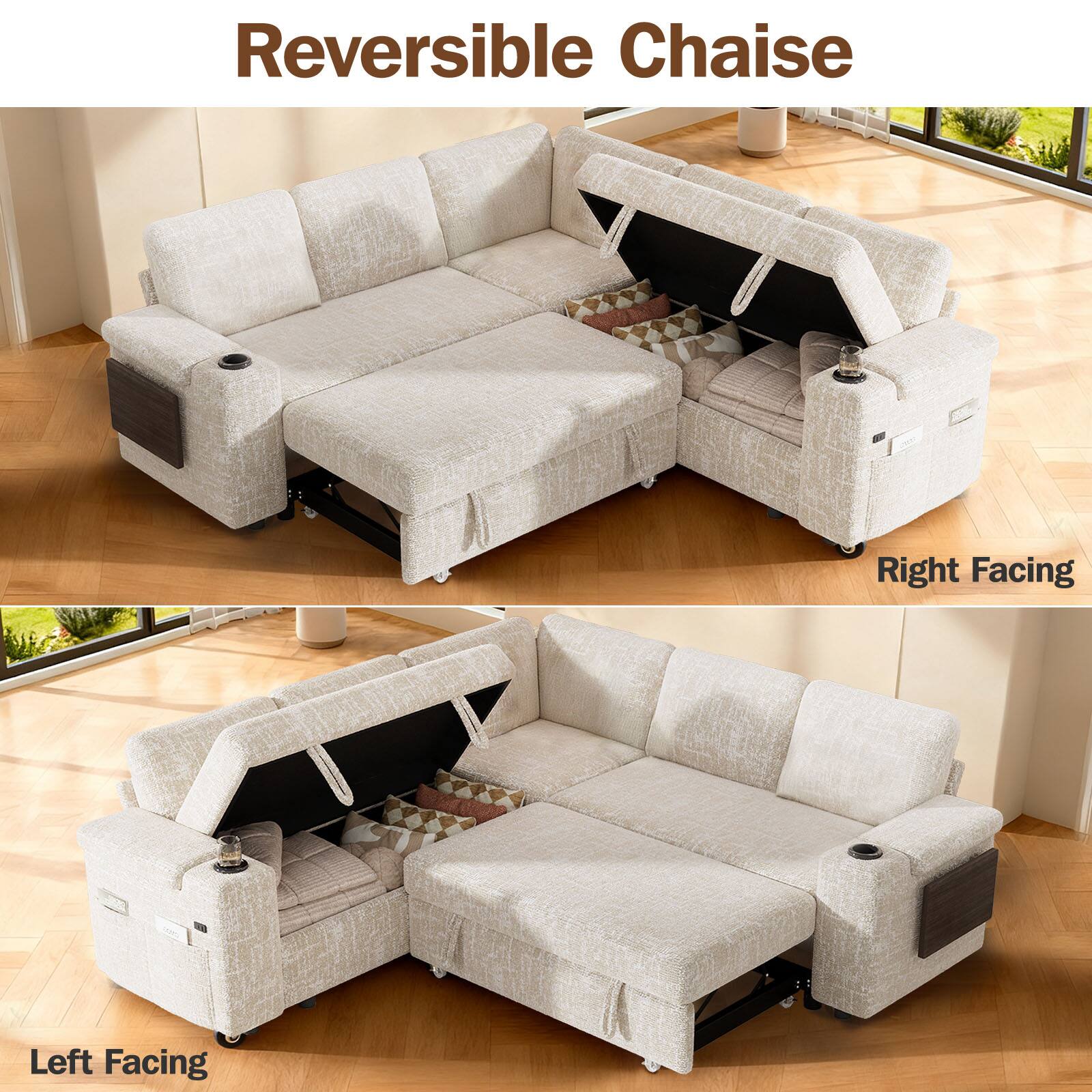Reversible Chaise  
Right Facing  
Left Facing