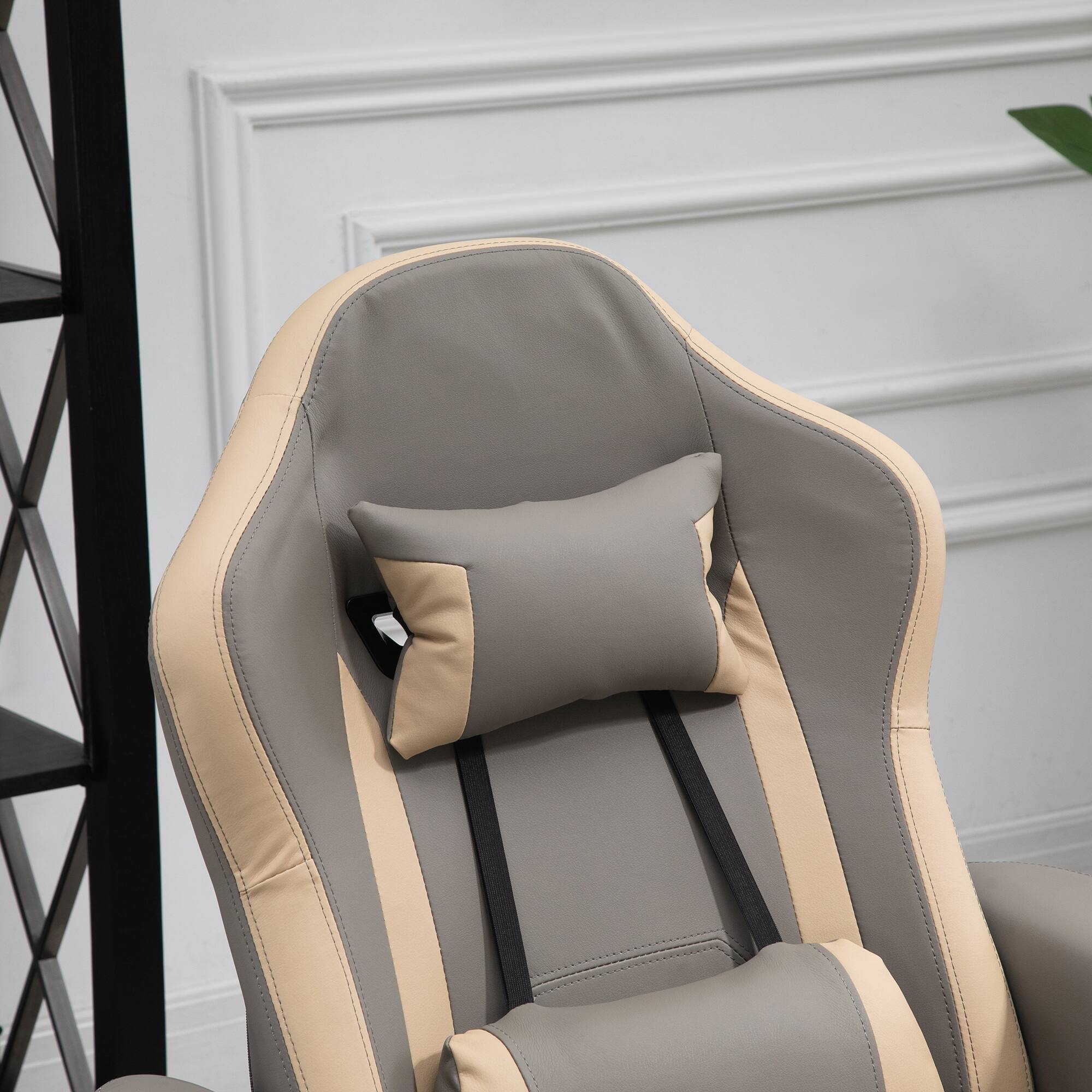 Alt View 7. Homcom - Recliner Armchair PU Leather Lounge Chair w/ Adjustable Leg Rest, 135° Reclining Function - Grey.