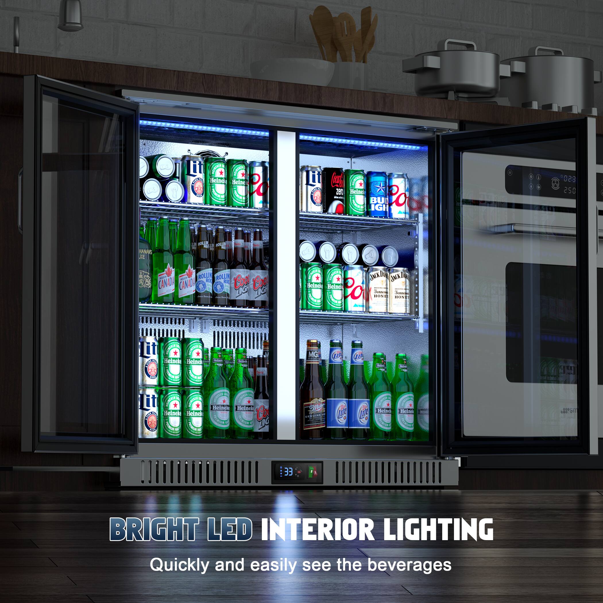 BRIGHT LED INTERIOR LIGHTING

Quickly and easily see the beverages