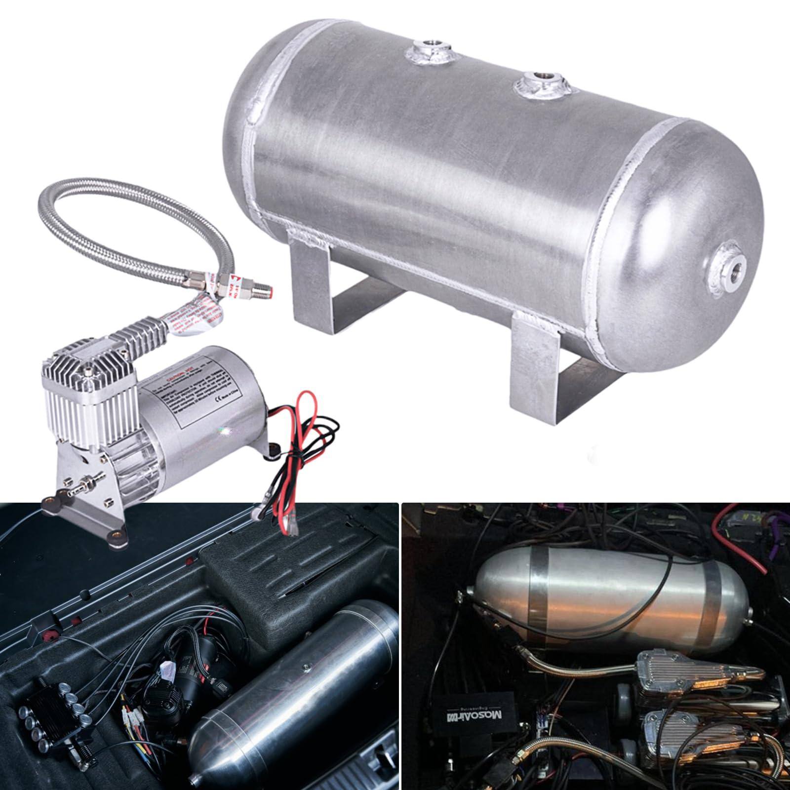 Front. JETRANSPORT - 150 Psi Air Compressor With 1.6 Gallon 200 Tank Aluminum Onboard System 12v 1/4npt For Truck Trailer Auto L - Air Compressor+air Tank.