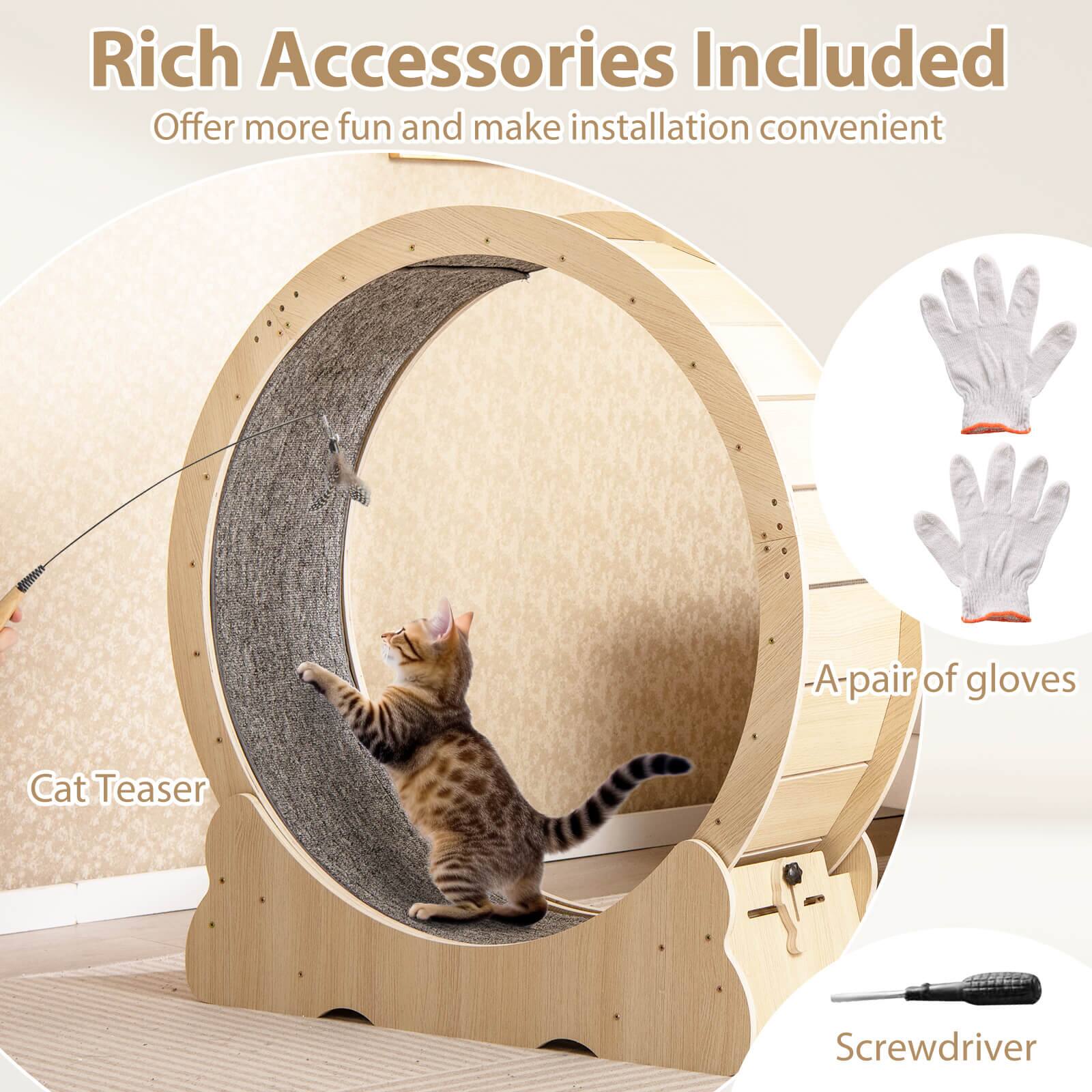 Rich Accessories Included  
Offer more fun and make installation convenient  

- A pair of gloves  
- Cat Teaser  
- Screwdriver