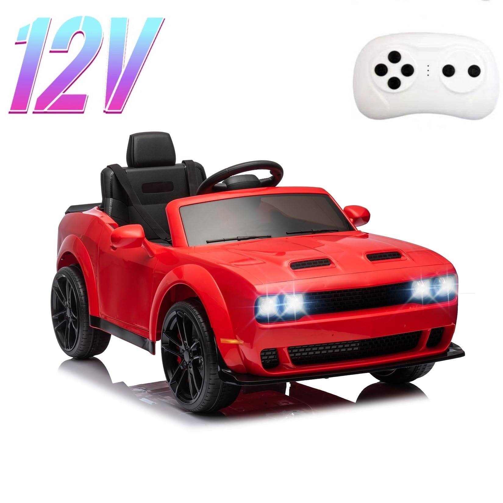 GARVEE- Kids Dodge Ride On Car 12V, Licensed, Remote Control, Bluetooth, MP6- Red