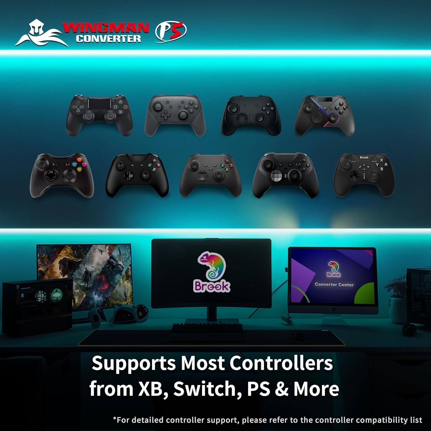 WINGMAN PS CONVERTER

Supports Most Controllers from XB, Switch, PS & More

*For detailed controller support, please refer to the controller compatibility list