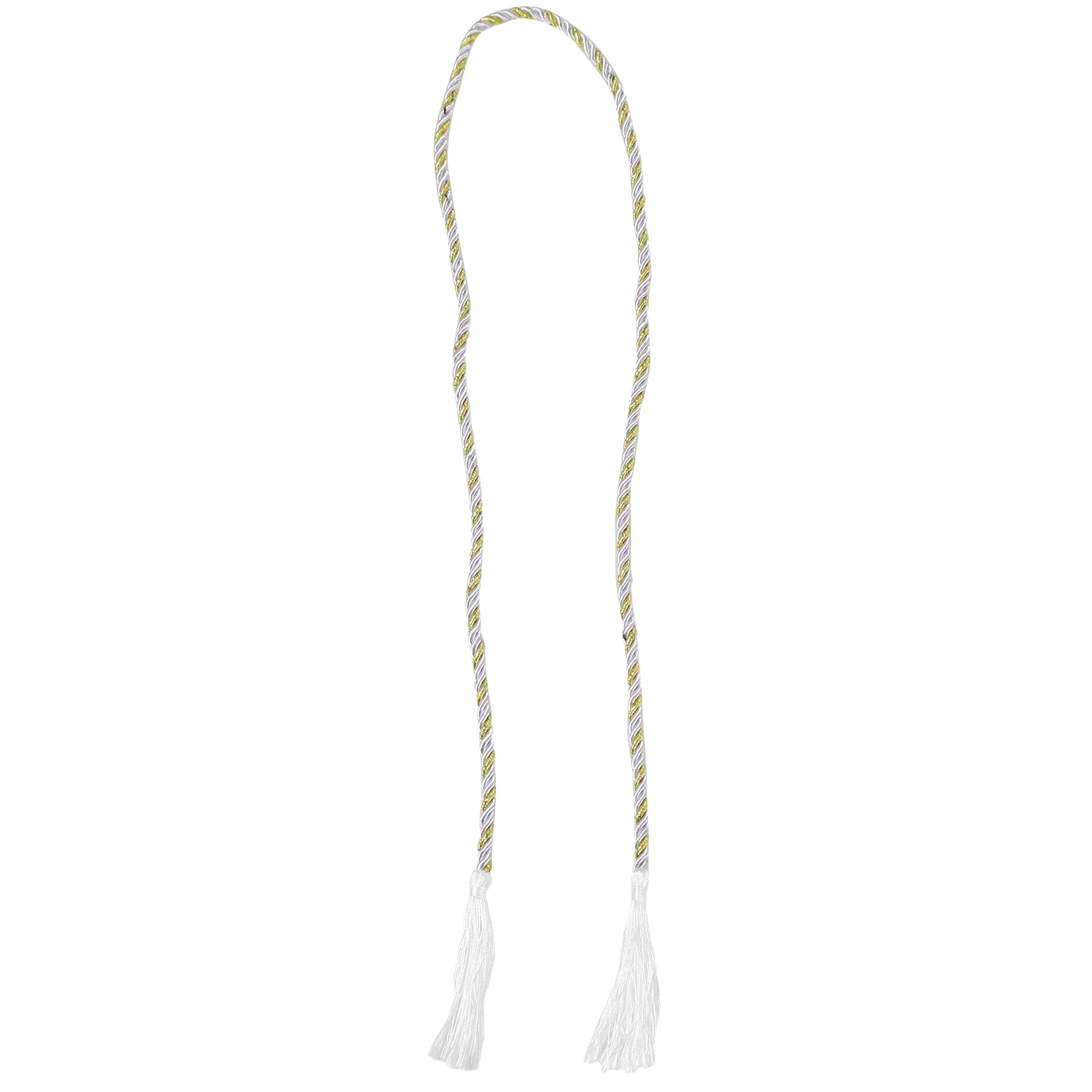 Alt View 6. Sunnydaze - Rope Indoor and Outdoor Curtain Tiebacks - Set of 2 - Gold.