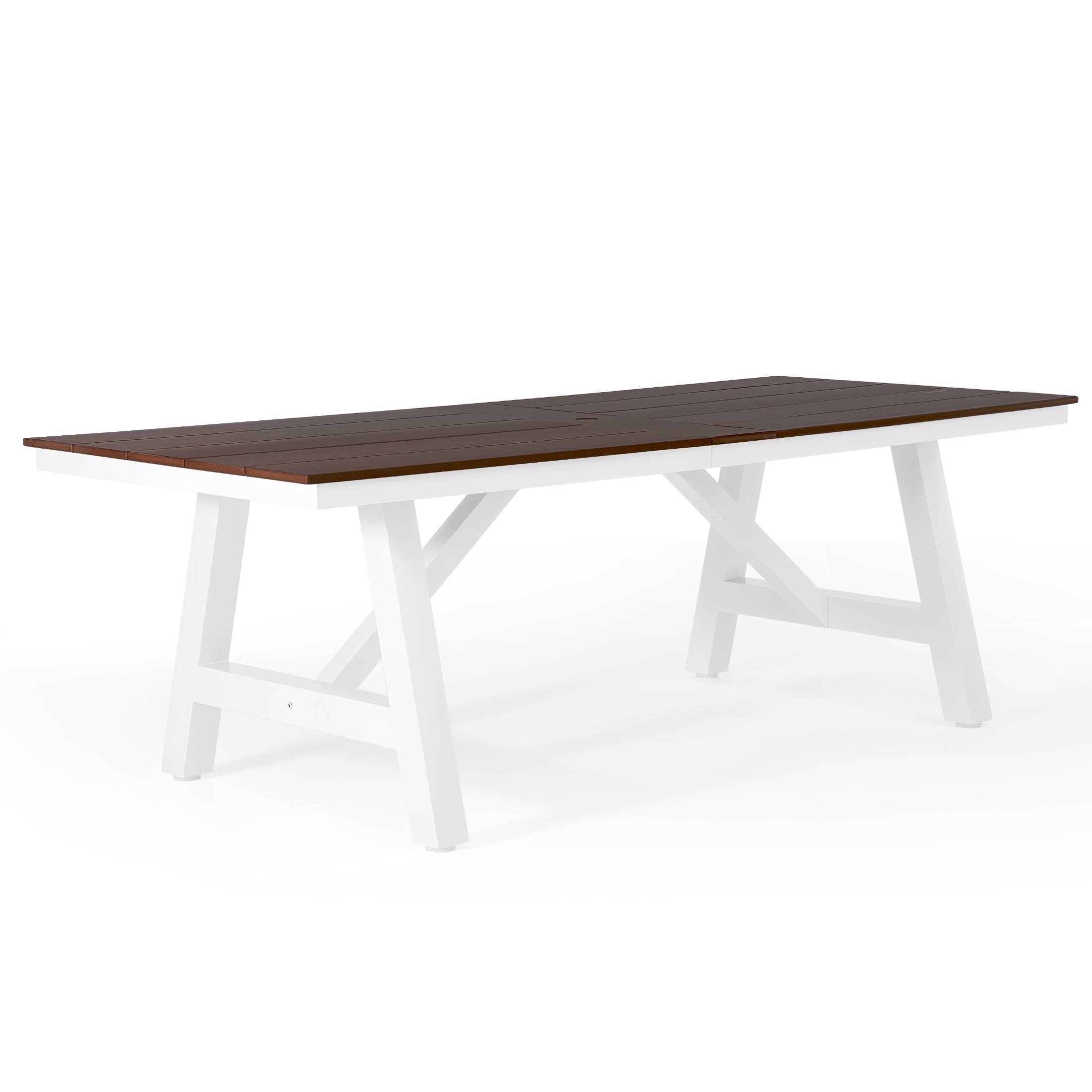 Back. WestinTrends - WestinTrends Cape May 7-Piece HDPE Outdoor Furniture Patio Dining Table With Umbrella Hole and Chairs Set For 6 - Dark Brown.