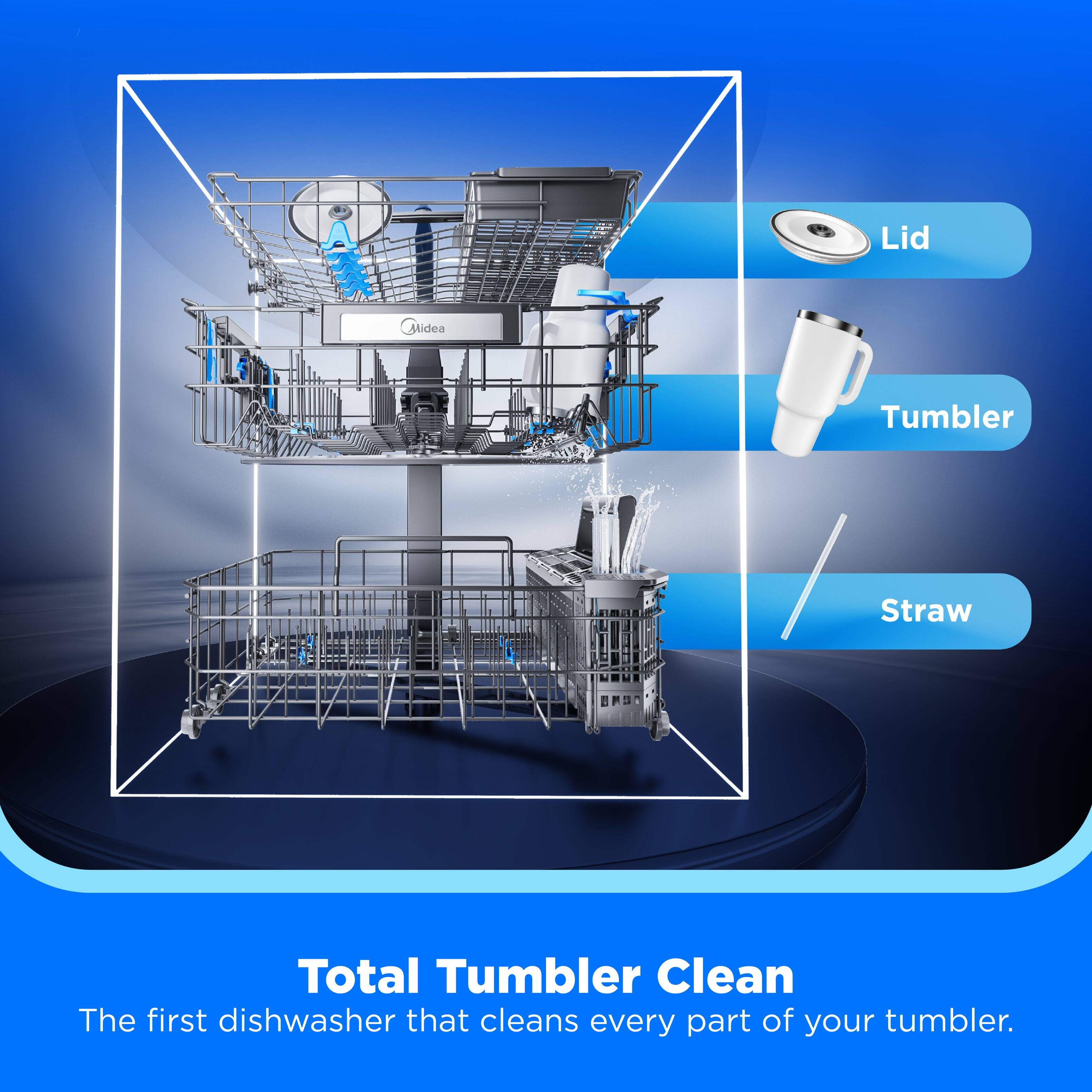 Lid  
Glidea  
Tumbler  
Straw  
Total Tumbler Clean  
The first dishwasher that cleans every part of your tumbler.