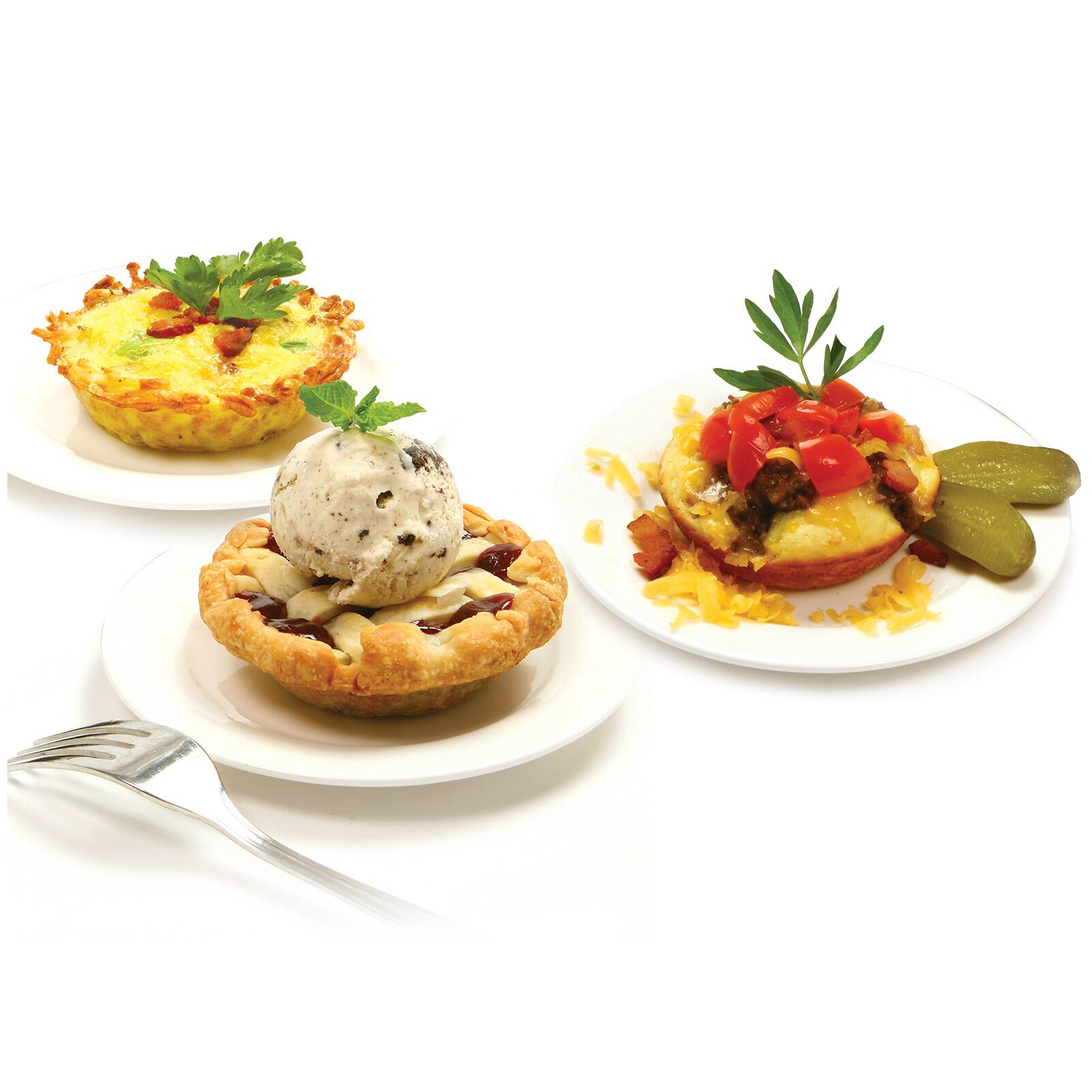 Alt View 2. Norpro - Nonstick Mini Pie Pans, Set of 4 – 5-Inch Round Baking Dishes, Silver - Black.