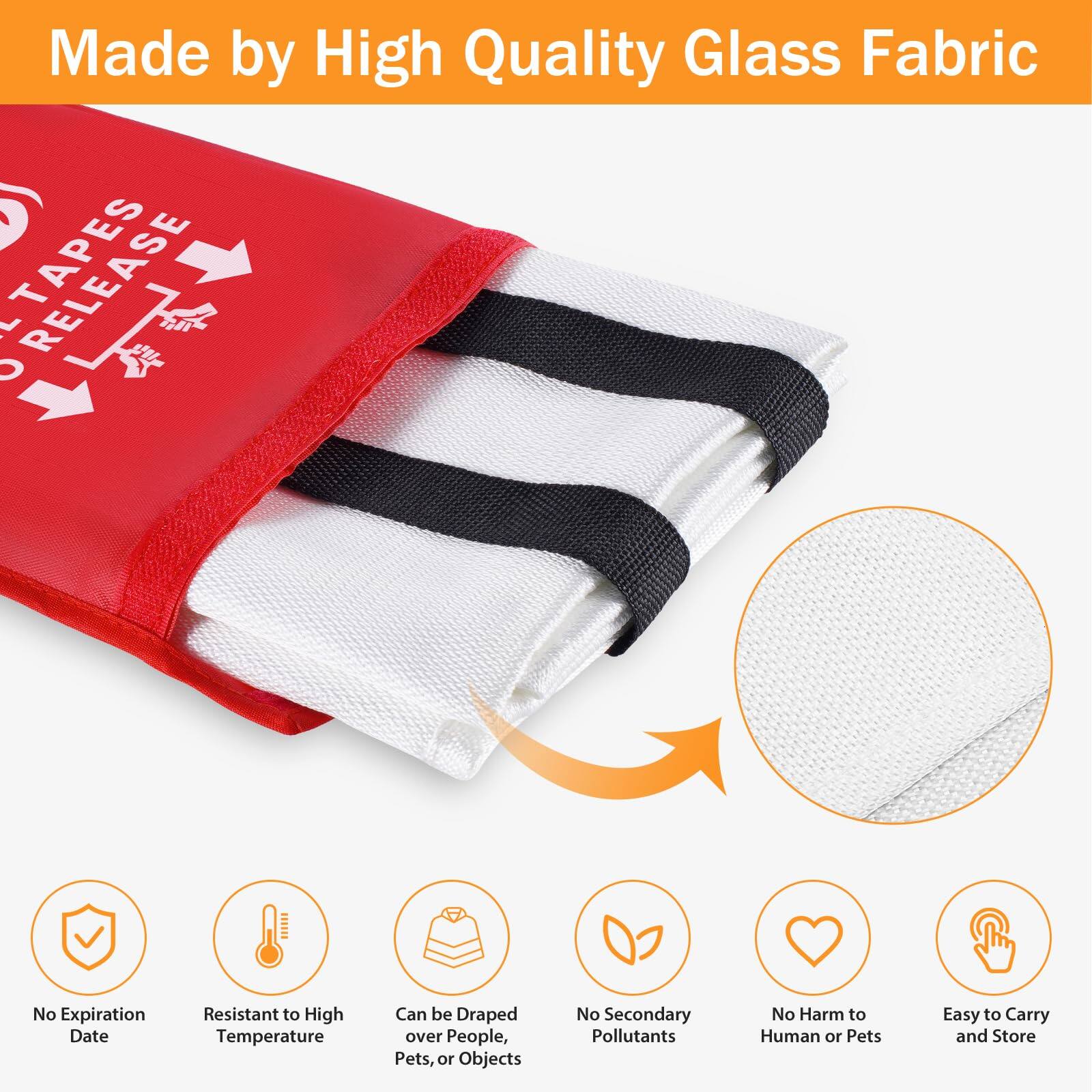 Made by High Quality Glass Fabric

- No Expiration Date
- Resistant to High Temperature
- Can be Draped over People, Pets, or Objects
- No Secondary Pollutants
- No Harm to Human or Pets
- Easy to Carry and Store