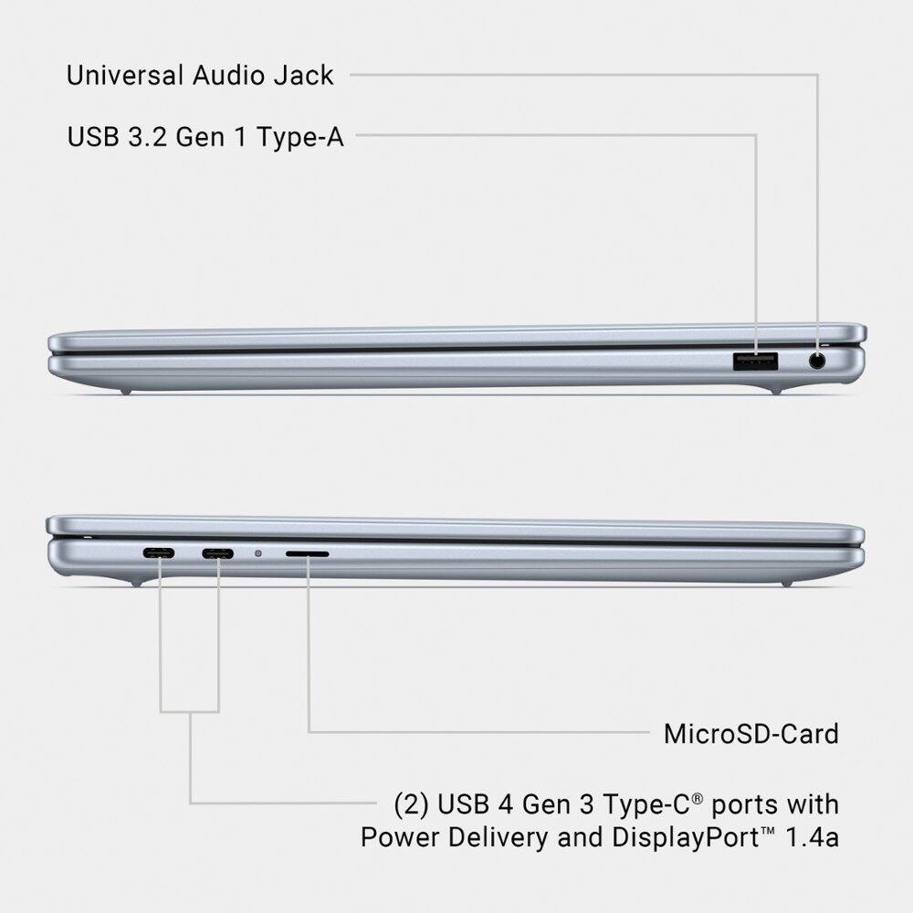 Universal Audio Jack  
USB 3.2 Gen 1 Type-A  
MicroSD-Card  
(2) USB 4 Gen 3 Type-C® ports with Power Delivery and DisplayPort™ 1.4a