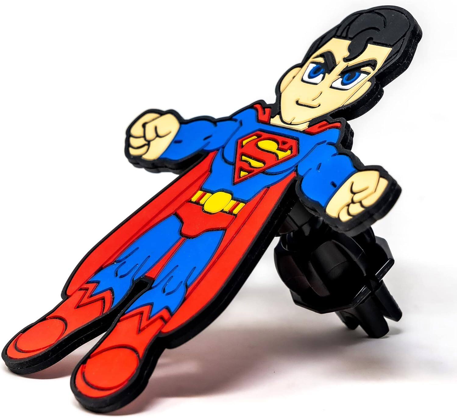 Left. Amber Sporting Goods - Hug Buddy Superman Cellphone Holder, Multicolor, 360-Degree Swivel, Steel and Silicone - Multicolor.