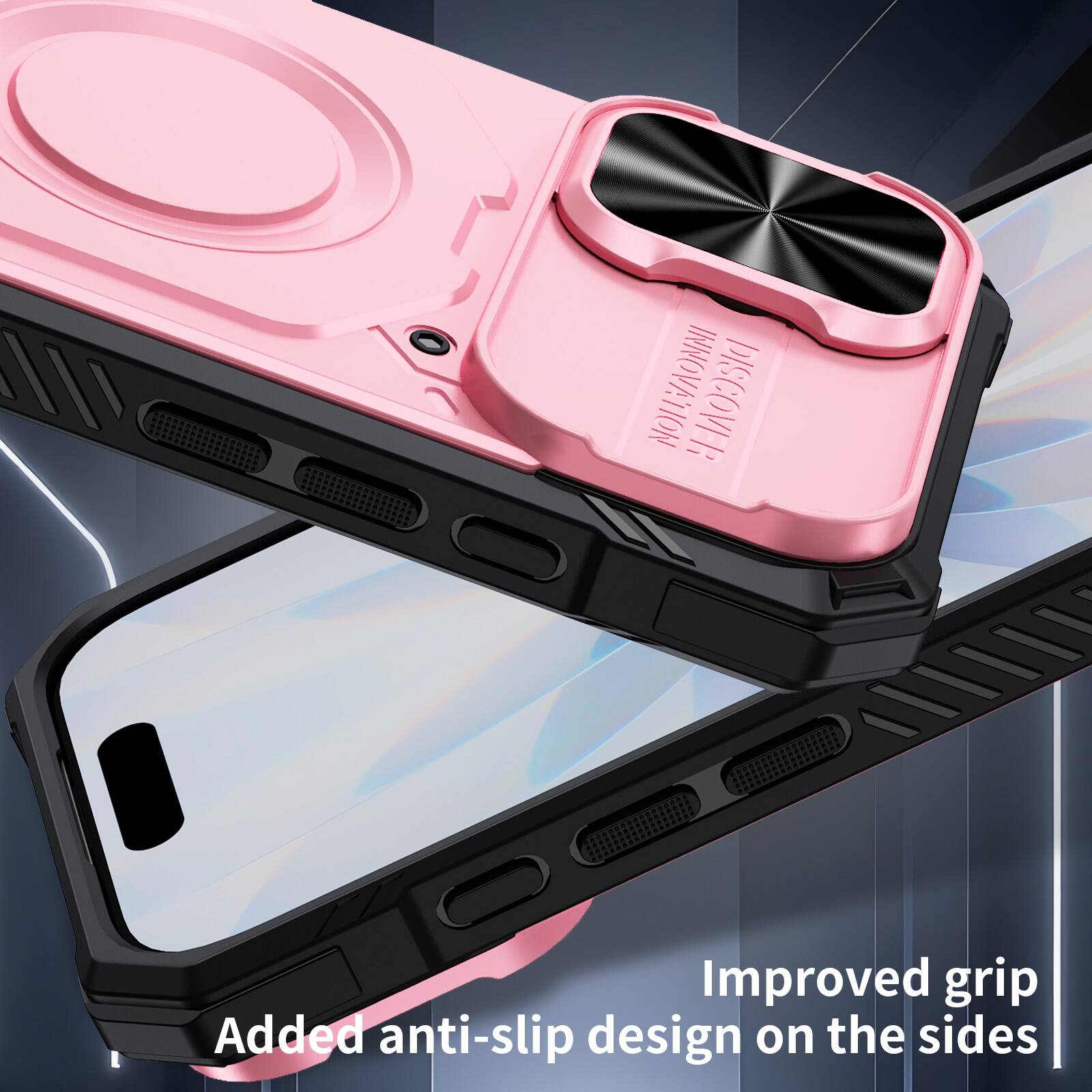 Improved grip  
Added anti-slip design on the sides