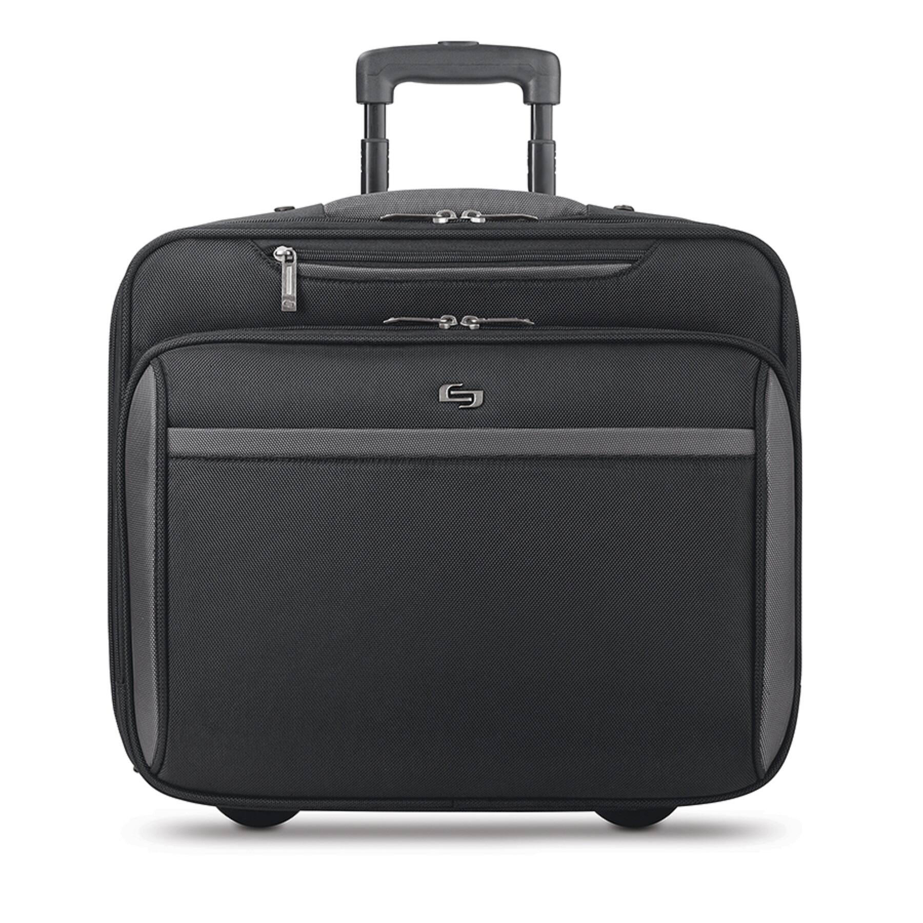 Front. Solo New York - West Side 16" Rolling Overnighter Case - Black.