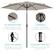 UV Protection: Fabric shade is UPF50 certified to diffuse sunlight.
Durable: Powder-coated steel withstands wear over time.
Built-in Crank: Pulley-assisted crank opens and closes the umbrella.
Push-Button Tilt: Freely adjust the angle with a locking tilt joint.
