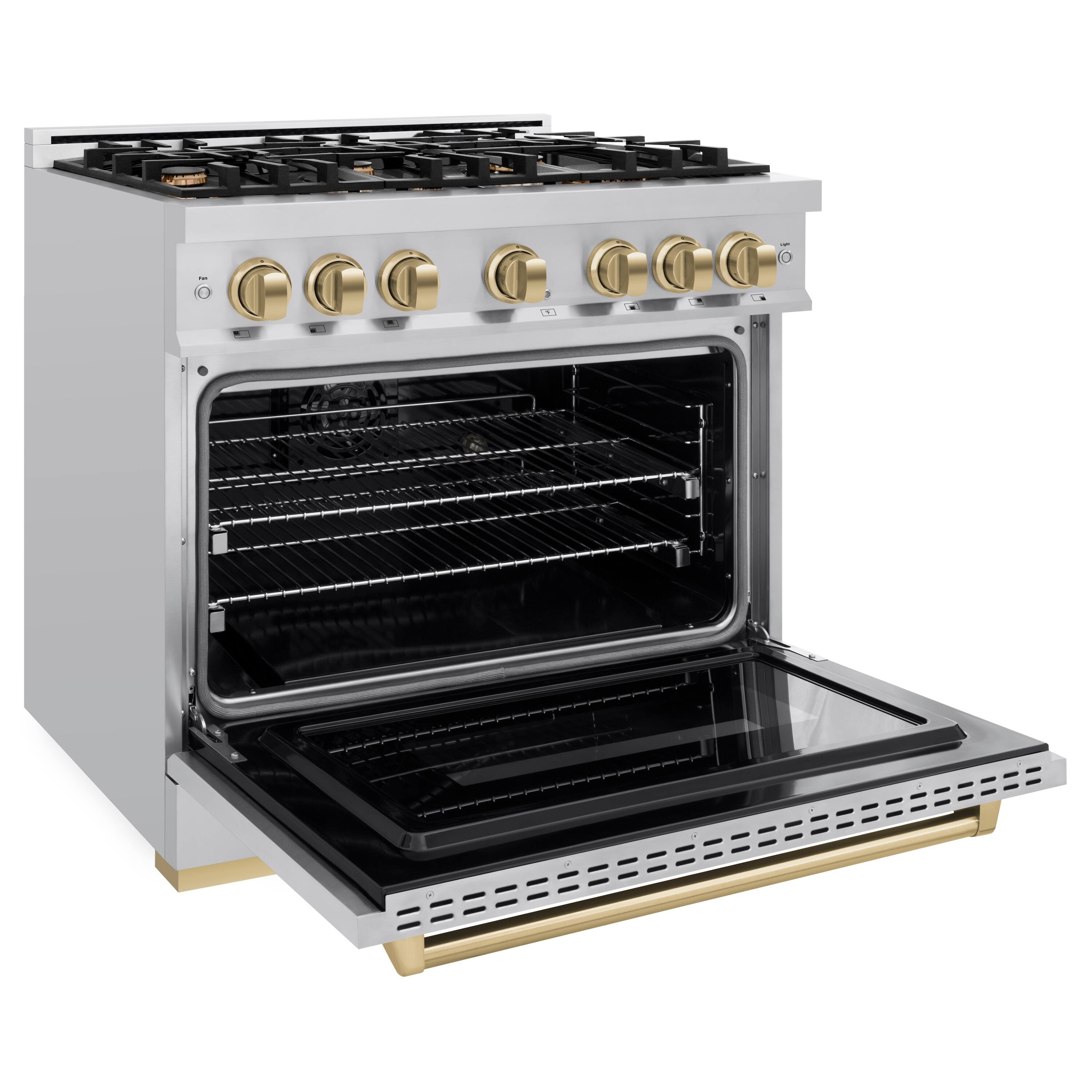 Alt View 1. ZLINE - ZLINE Autograph 36" Classic Dual Fuel Range w/ 6 Burners & Champagne Bronze Accents (CDRZ-36-CB) - Stainless Steel.