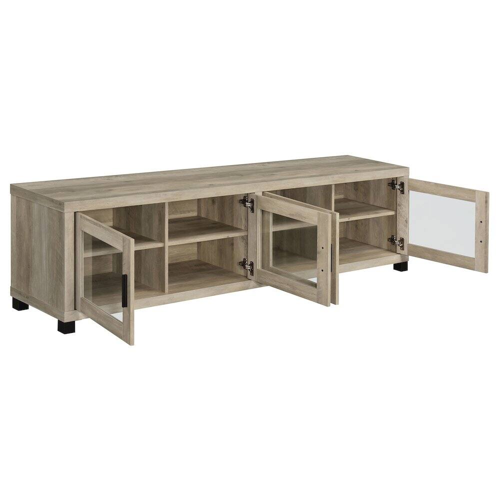 Alt View 2. Coaster Co. of America - Sachin 4-door Engineered Wood 79" TV Stand Distressed Pine - Brown.