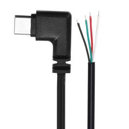 Unique Bargains - Right Angle USB C Male to 4-Pin Pigtail, 28AWG 12V 3A, for DIY Keyboard Repair, 2pcs - Black