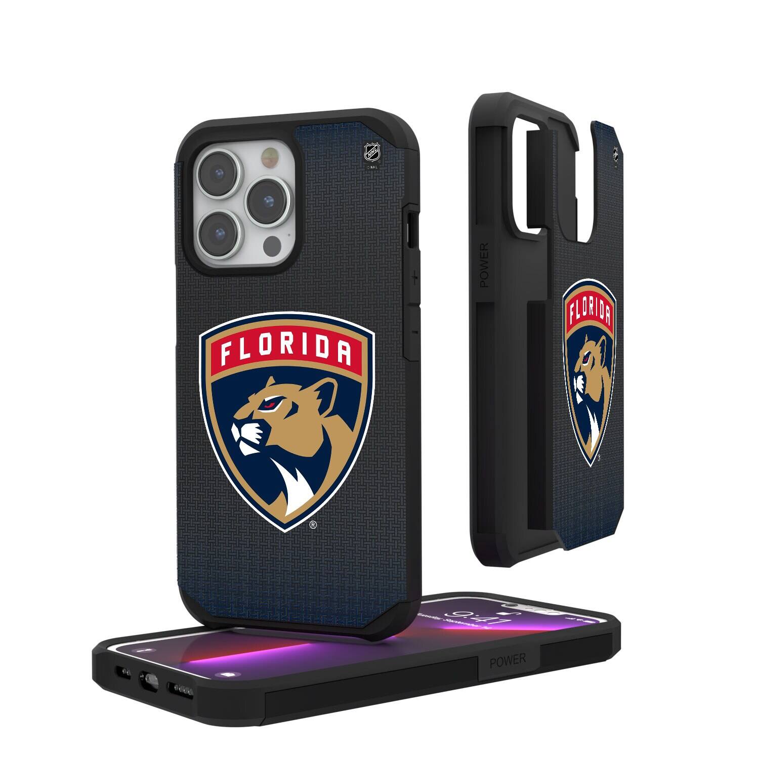 Keyscaper - NHL - Florida Panthers Linen Logo iPhone Rugged Case - 16 Pro Max - Black
